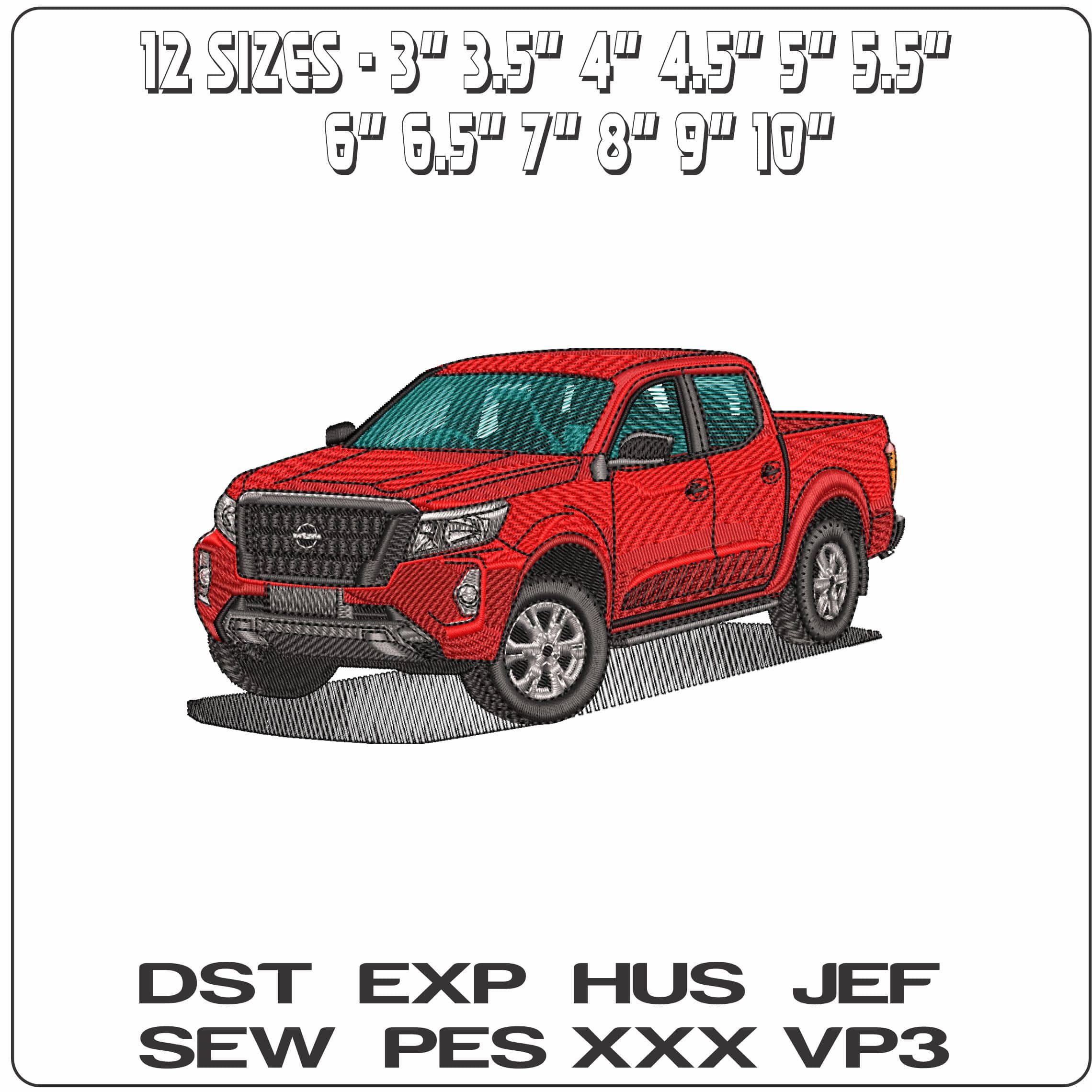 Nissan Frontier  - Elegant embroidery design file-instant download — view 2