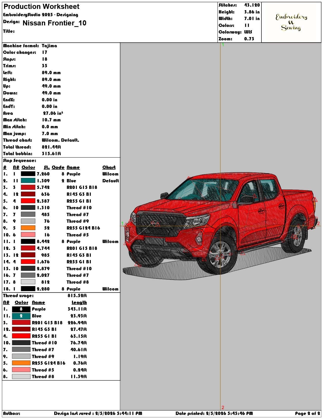 Nissan Frontier  - Elegant embroidery design file-instant download — view 4