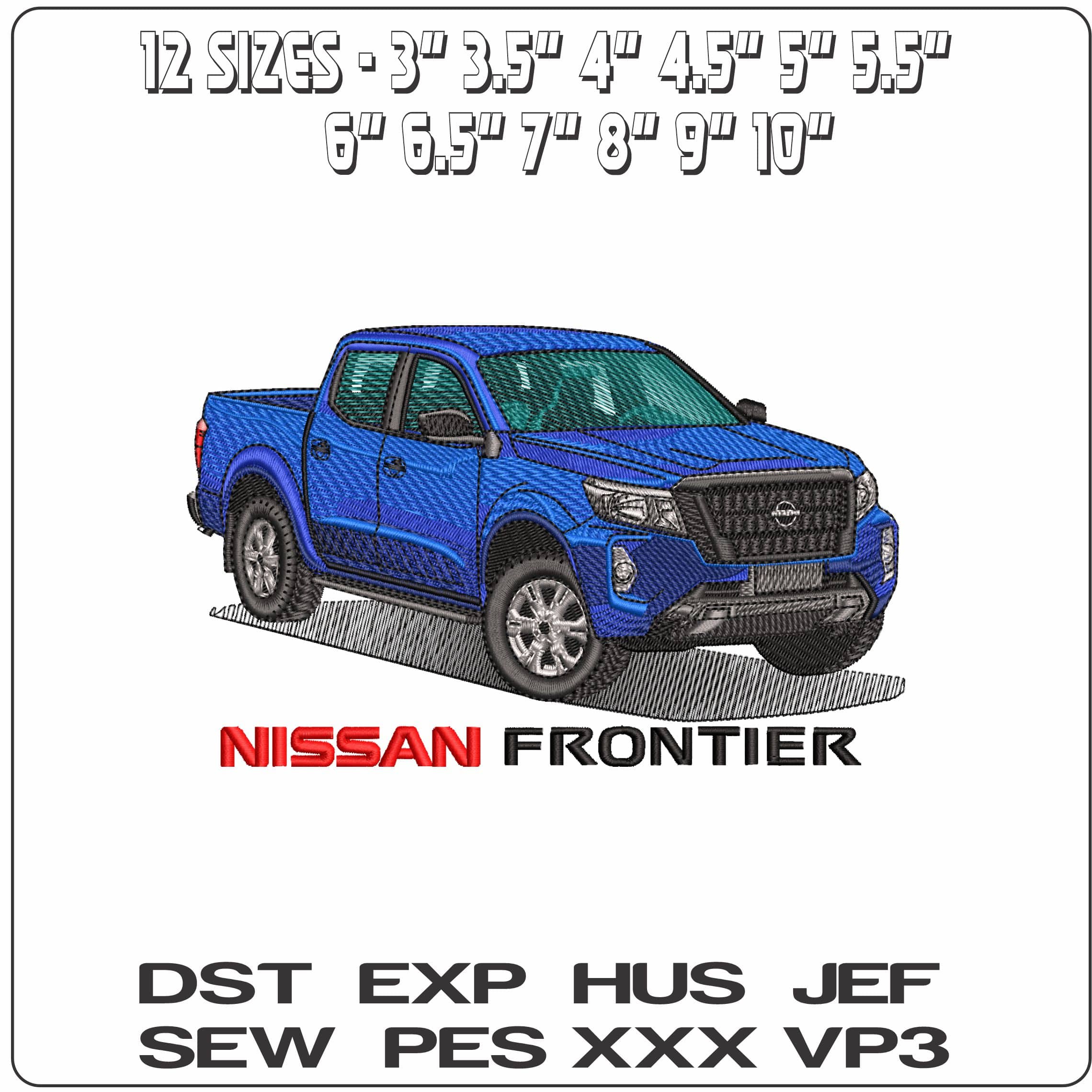 Nissan Frontier with Logo  - Elegant embroidery design file-instant download — view 2
