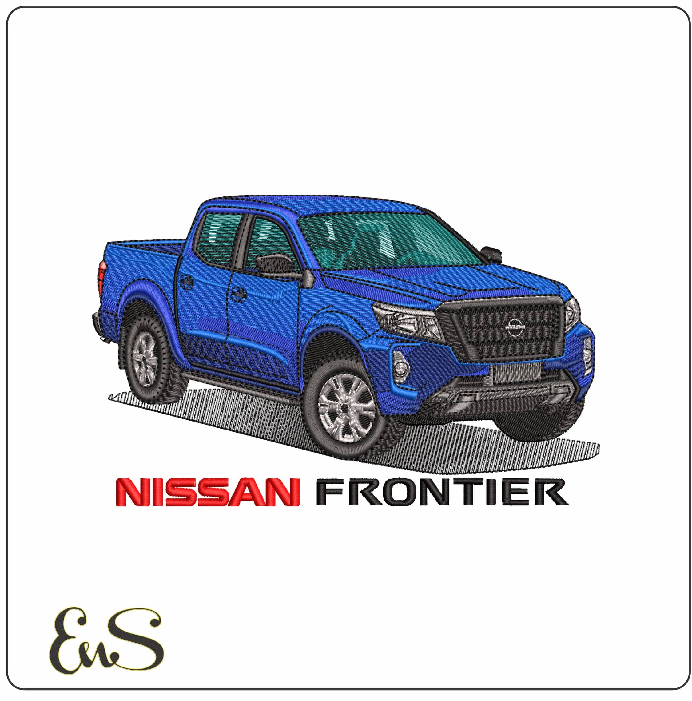 Nissan Frontier with Logo  - Elegant embroidery design file-instant download