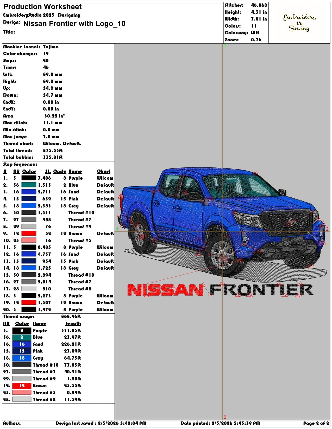 Nissan Frontier with Logo  - Elegant embroidery design file-instant download — view 4