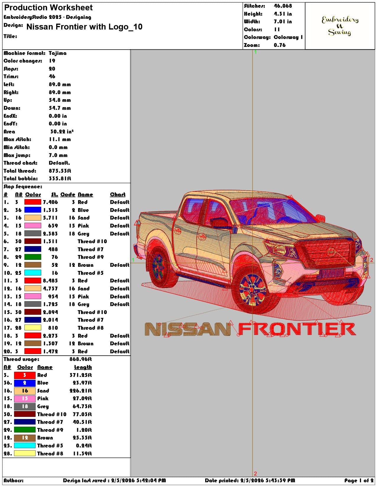 Nissan Frontier with Logo  - Elegant embroidery design file-instant download — view 3