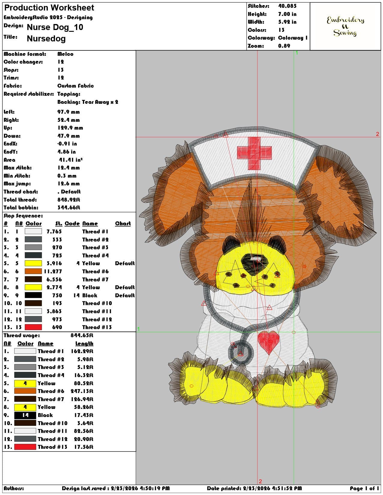 Nurse Dog  - Elegant embroidery design file-instant download — view 3