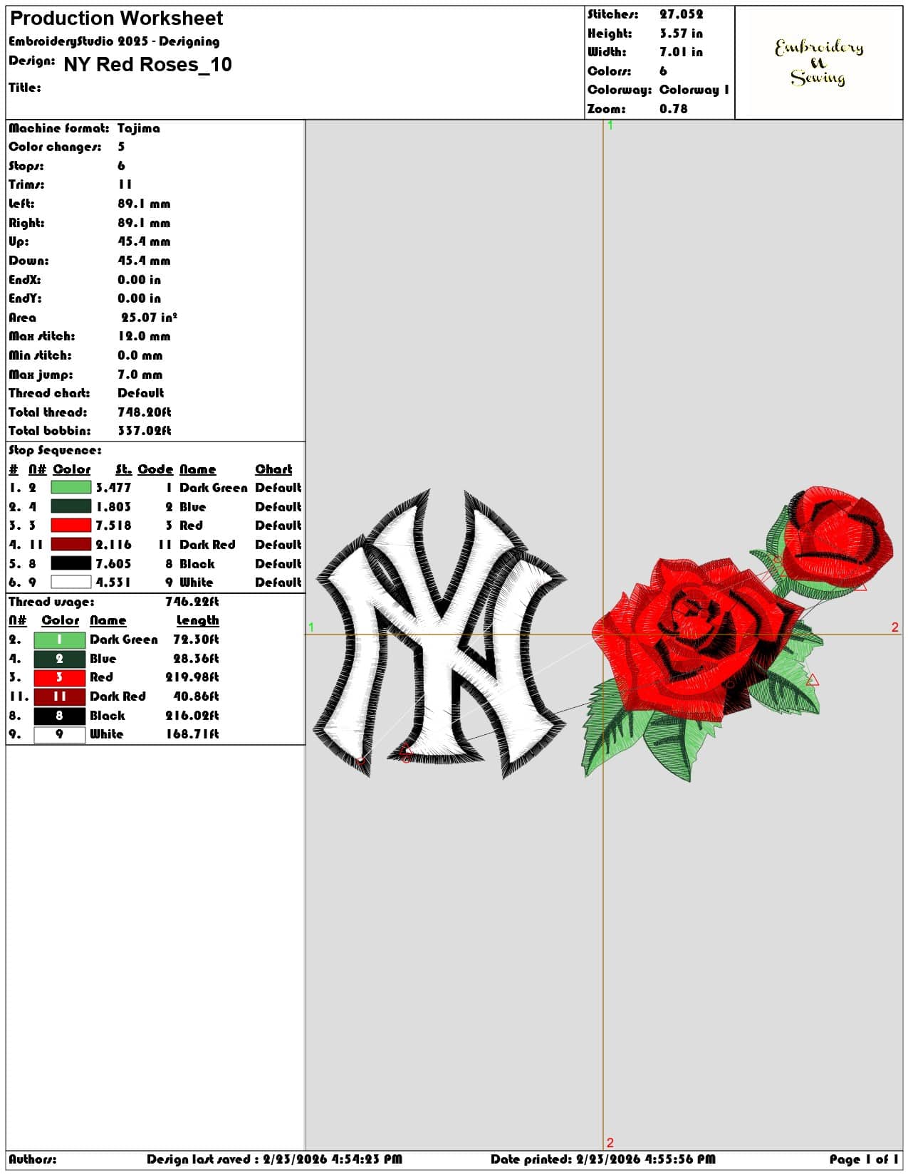 NY Red Roses  - Elegant embroidery design file-instant download — view 3
