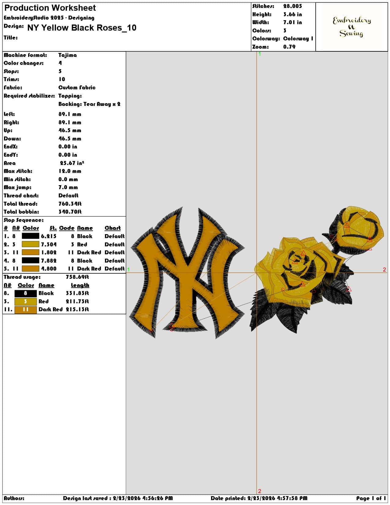 NY Yellow Black Roses  - Elegant embroidery design file-instant download — view 3