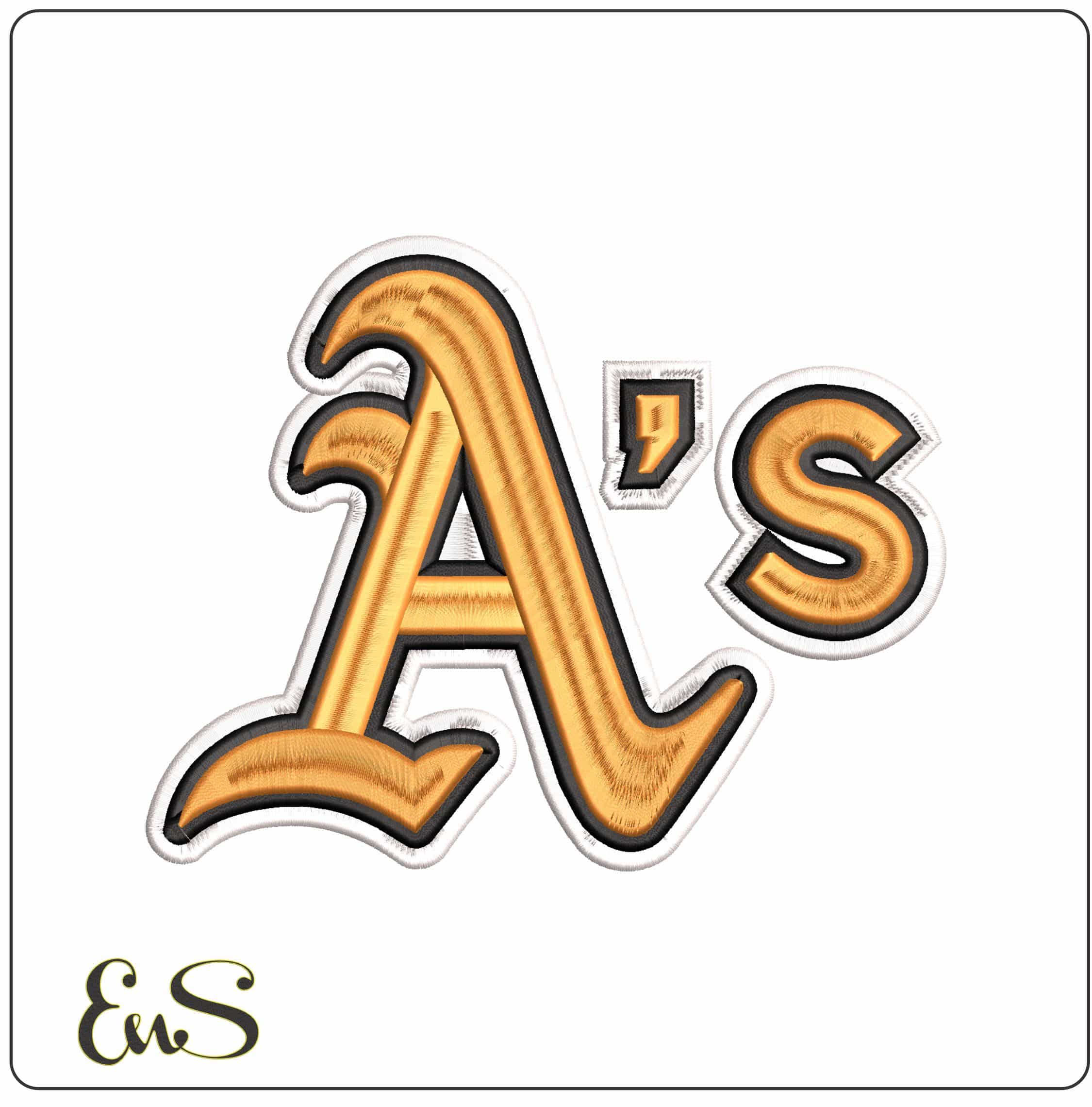 Oakland Athletics As MLB  - Elegant embroidery design file-instant download