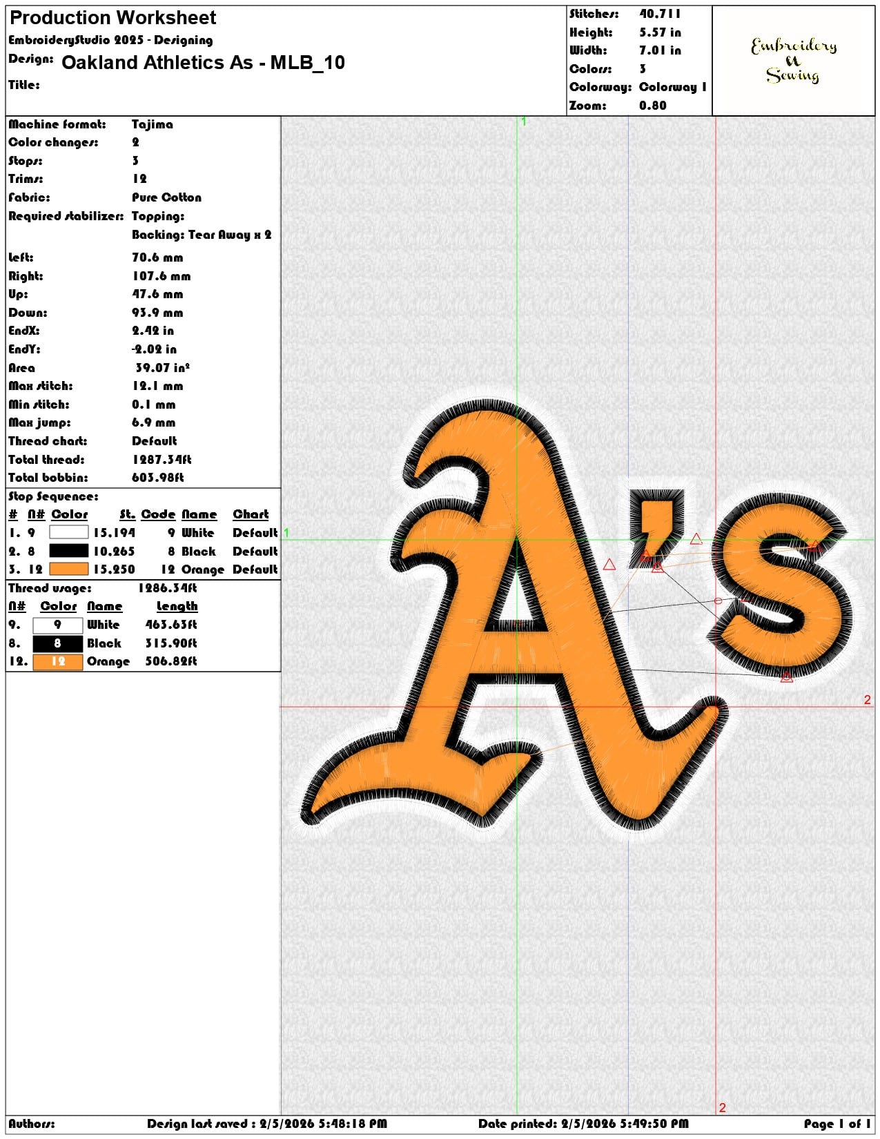 Oakland Athletics As MLB  - Elegant embroidery design file-instant download — view 3