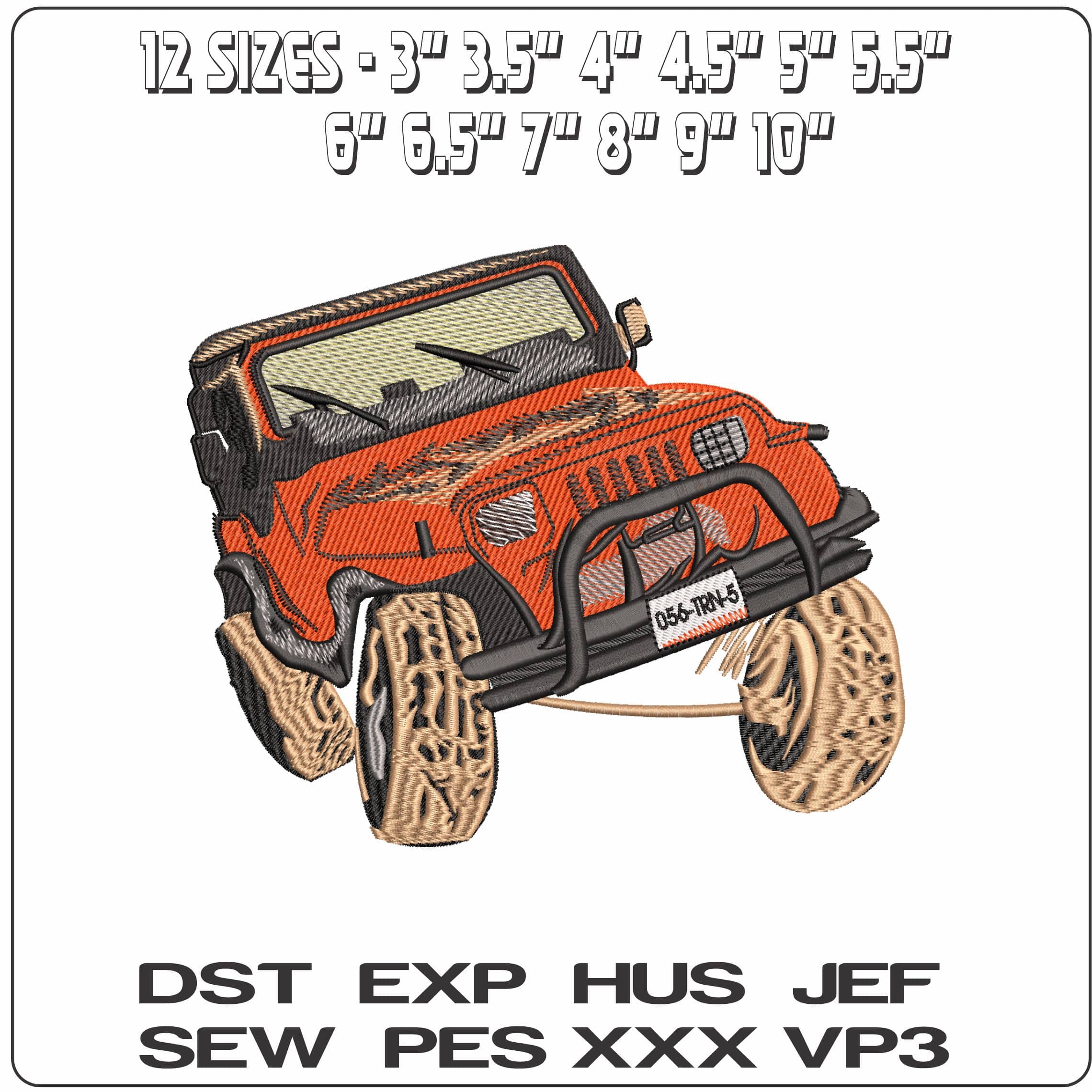 Off Road Jeep Wrangler  - Elegant embroidery design file-instant download — view 2