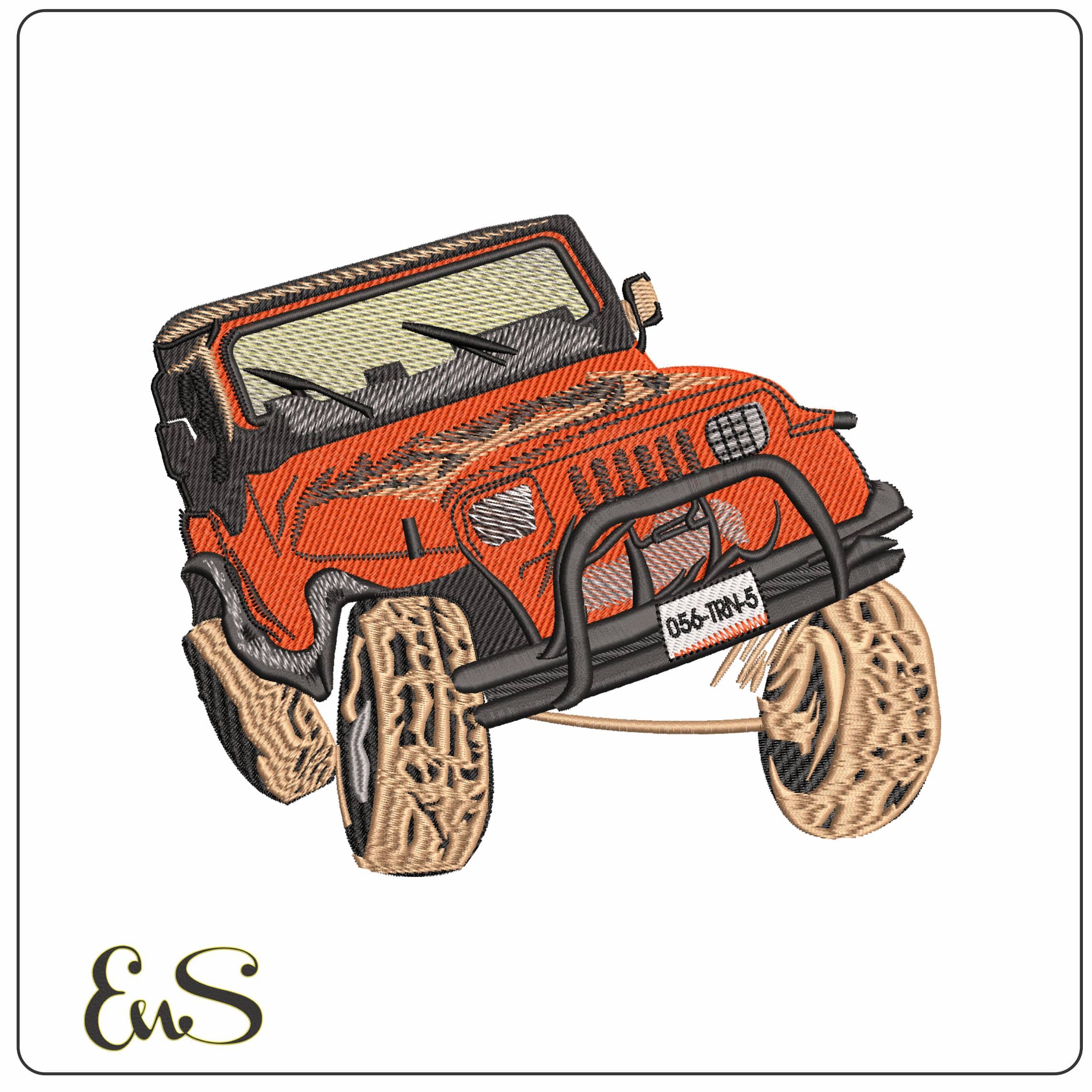 Off Road Jeep Wrangler  - Elegant embroidery design file-instant download
