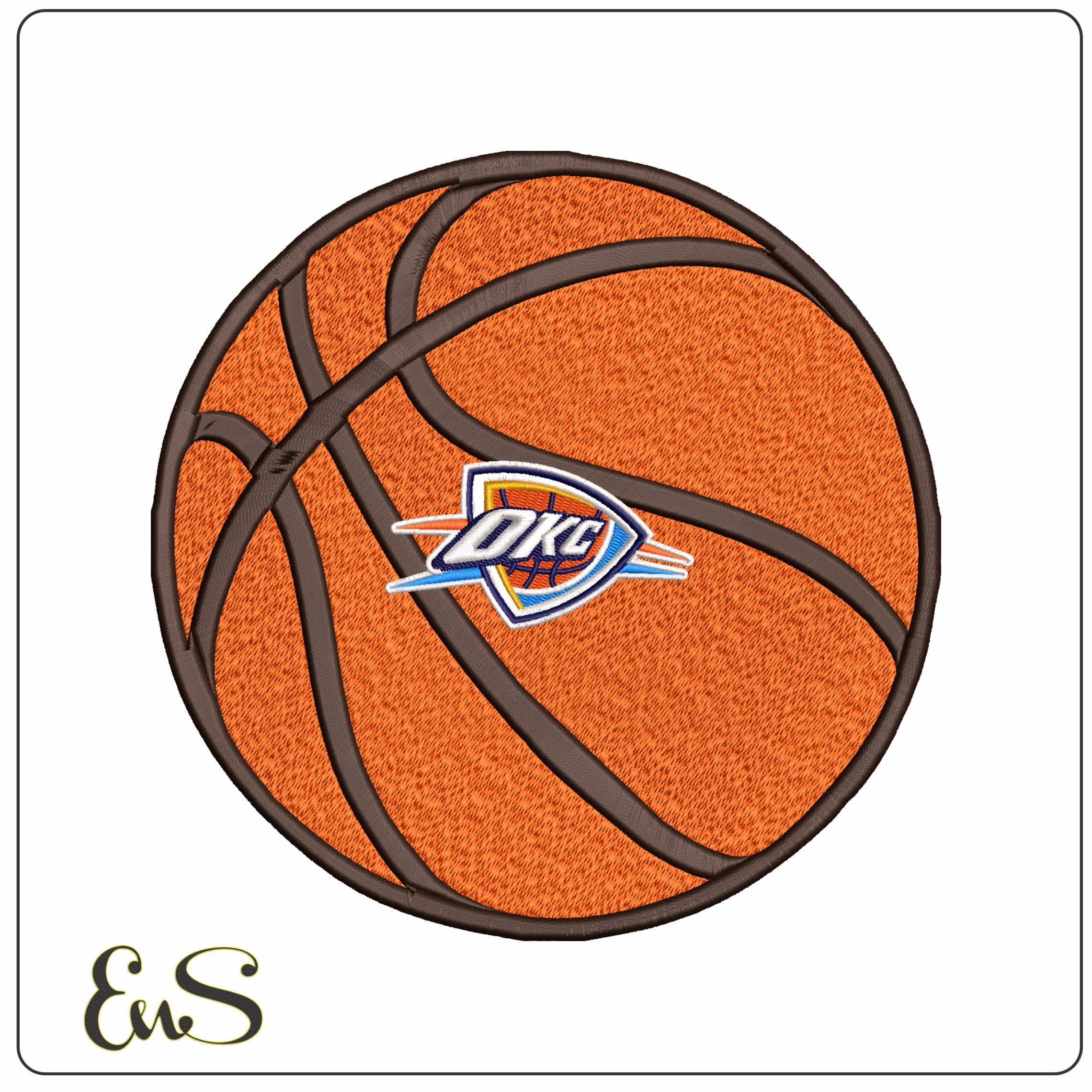 Oklahoma City Thunder Basketball NBA  - Elegant embroidery design file-instant download