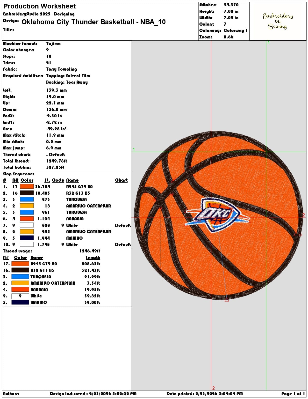 Oklahoma City Thunder Basketball NBA  - Elegant embroidery design file-instant download — view 3