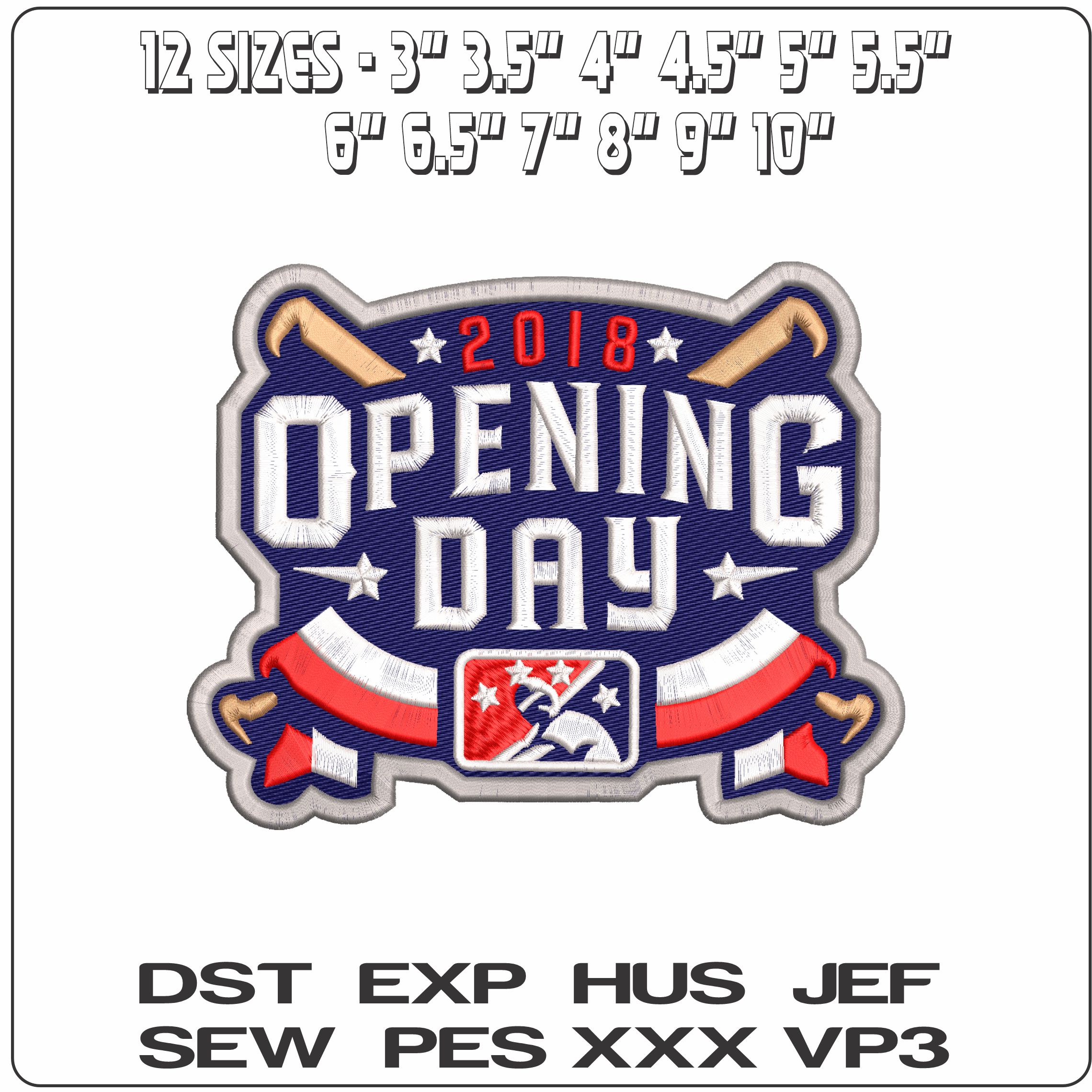 OPENING DAY  - Elegant embroidery design file-instant download — view 2