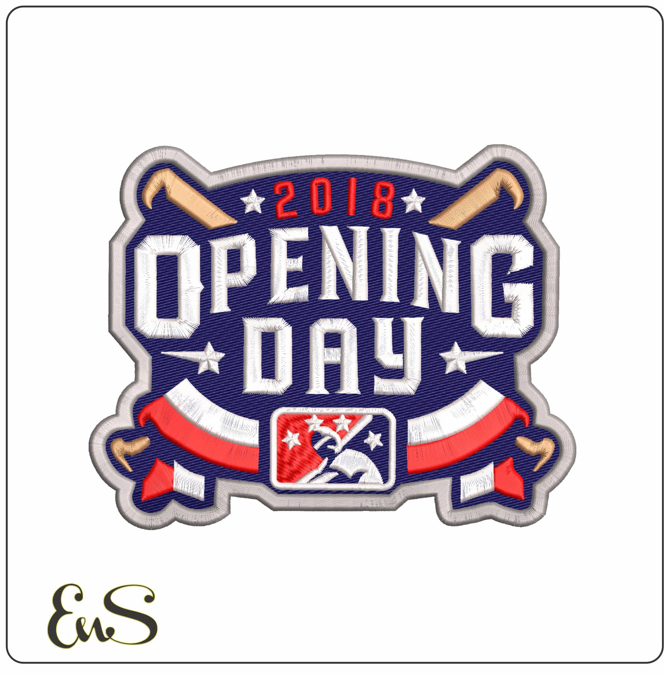 OPENING DAY  - Elegant embroidery design file-instant download