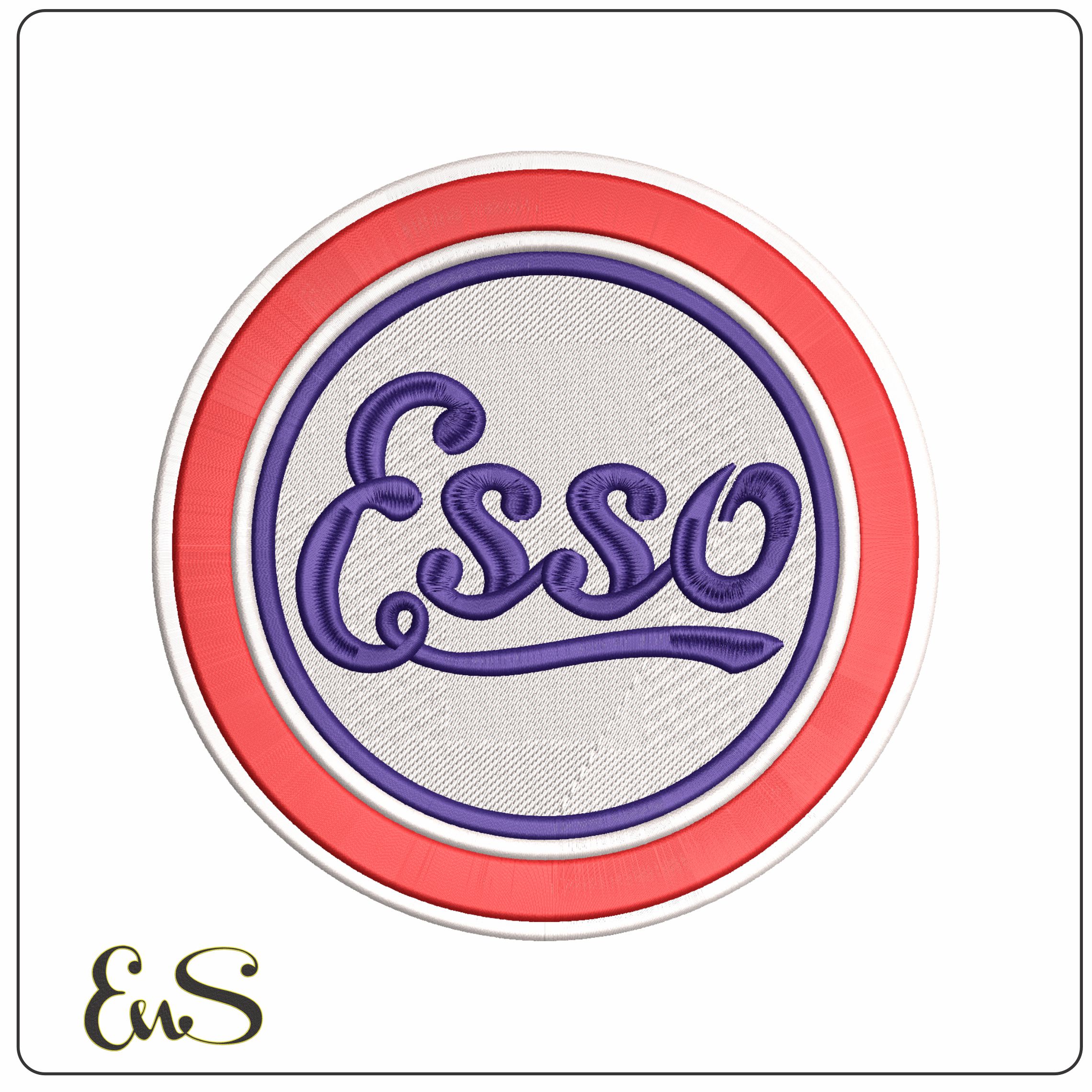 Original Esso Petrol Logo Brand  - Elegant embroidery design file-instant download
