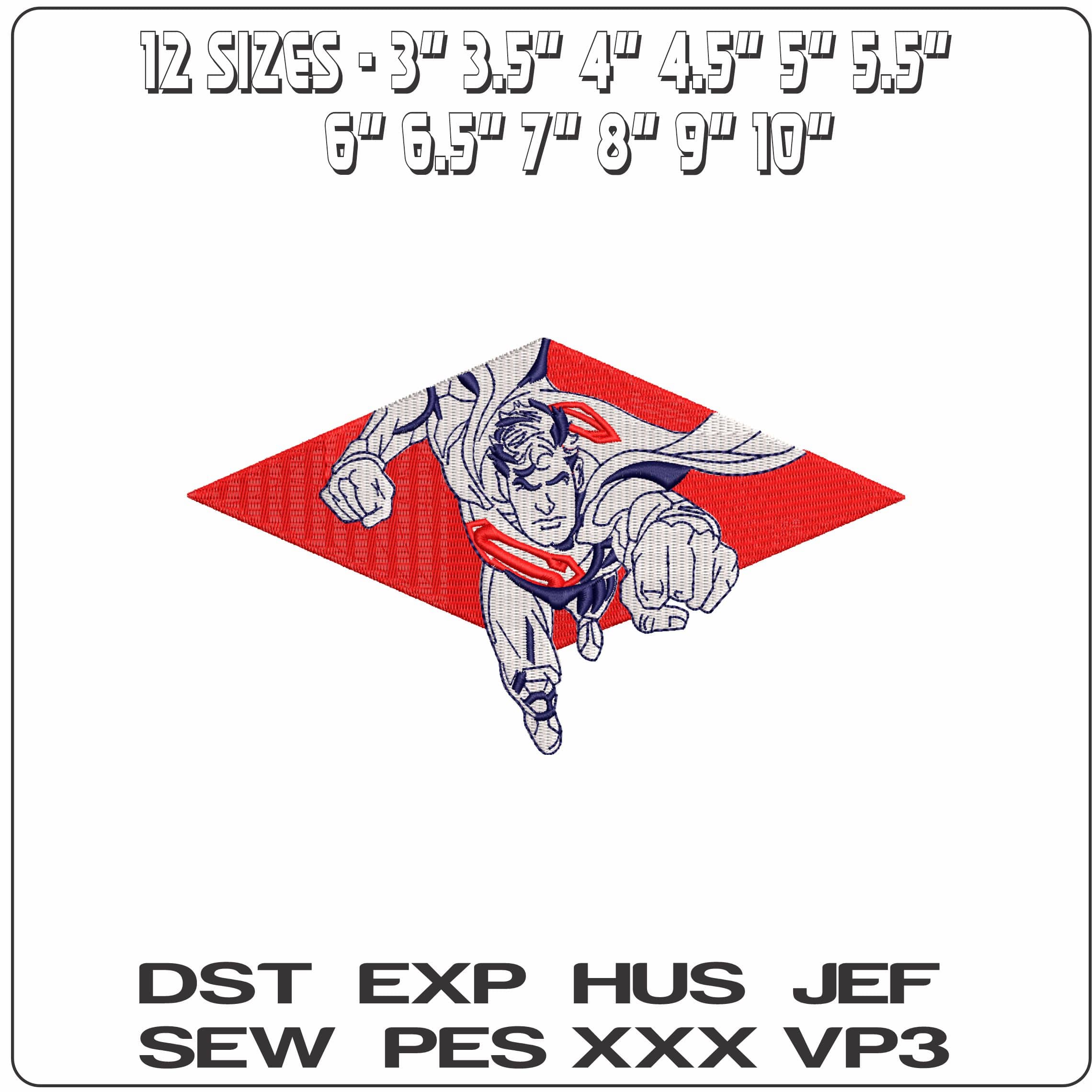 Original Superman about to Fly DC Comic  - Elegant embroidery design file-instant download — view 2