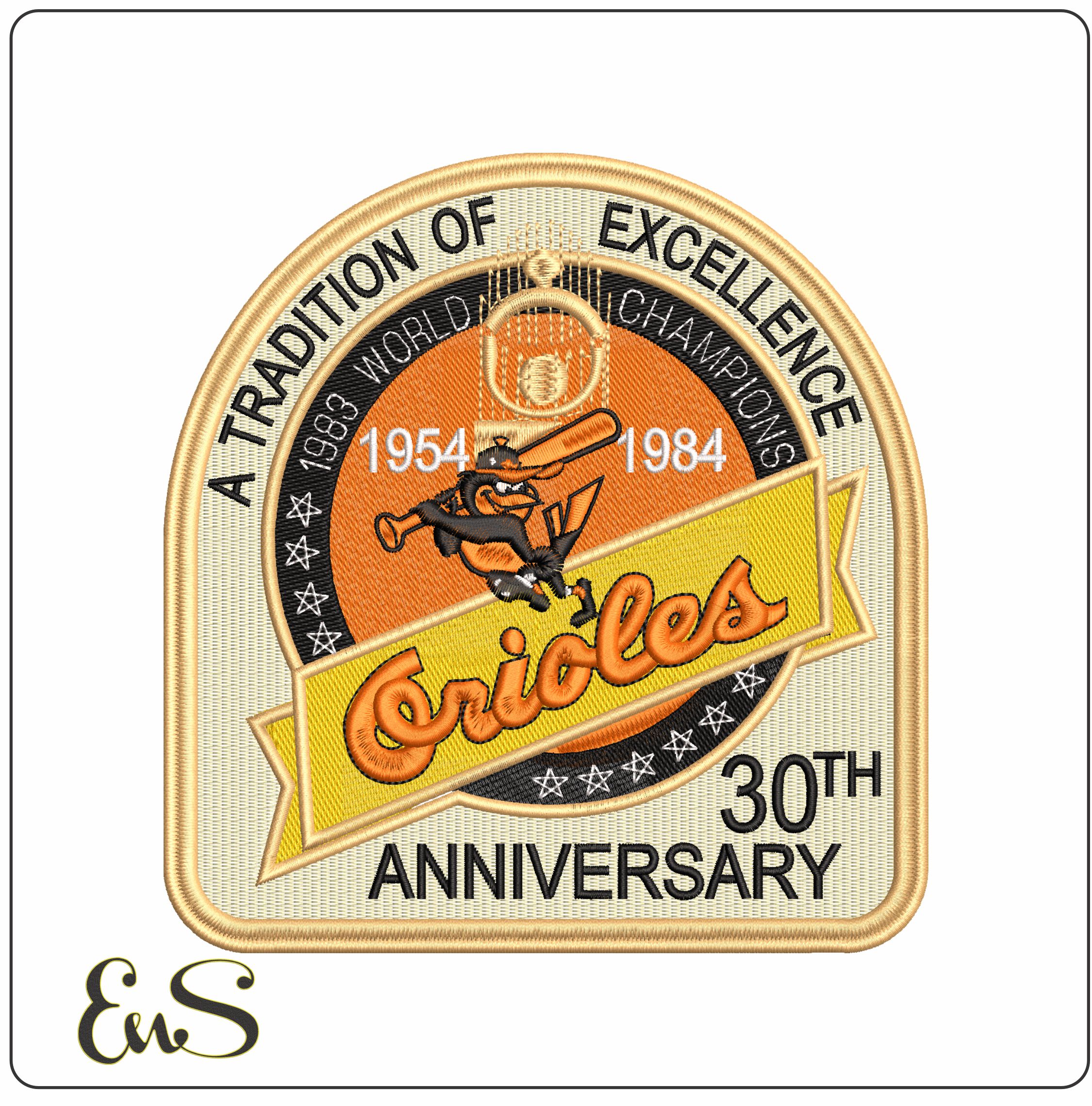 ORIOLES 30 ANNIVERSARY  - Elegant embroidery design file-instant download