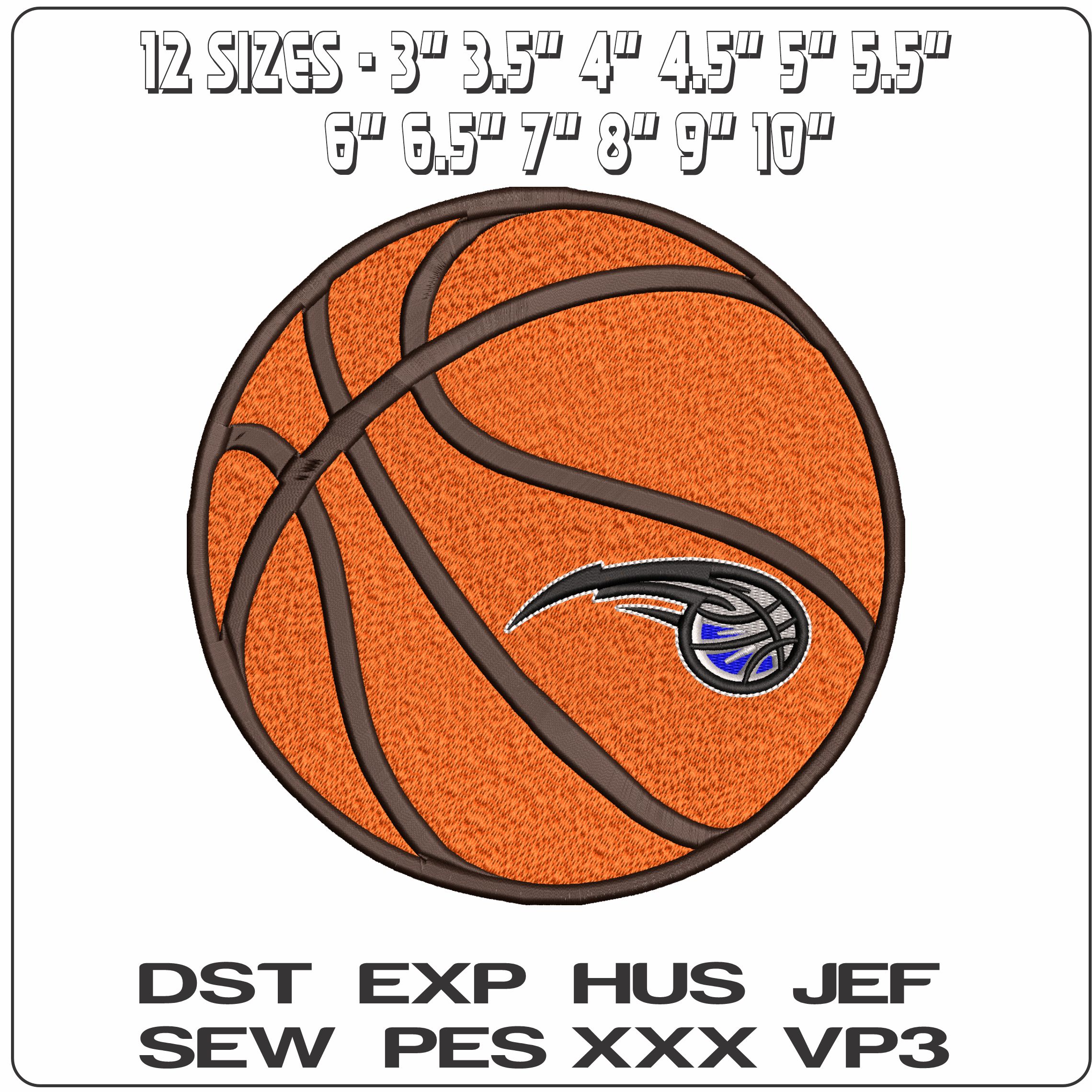 Orlando Magic Basketball NBA  - Elegant embroidery design file-instant download — view 2