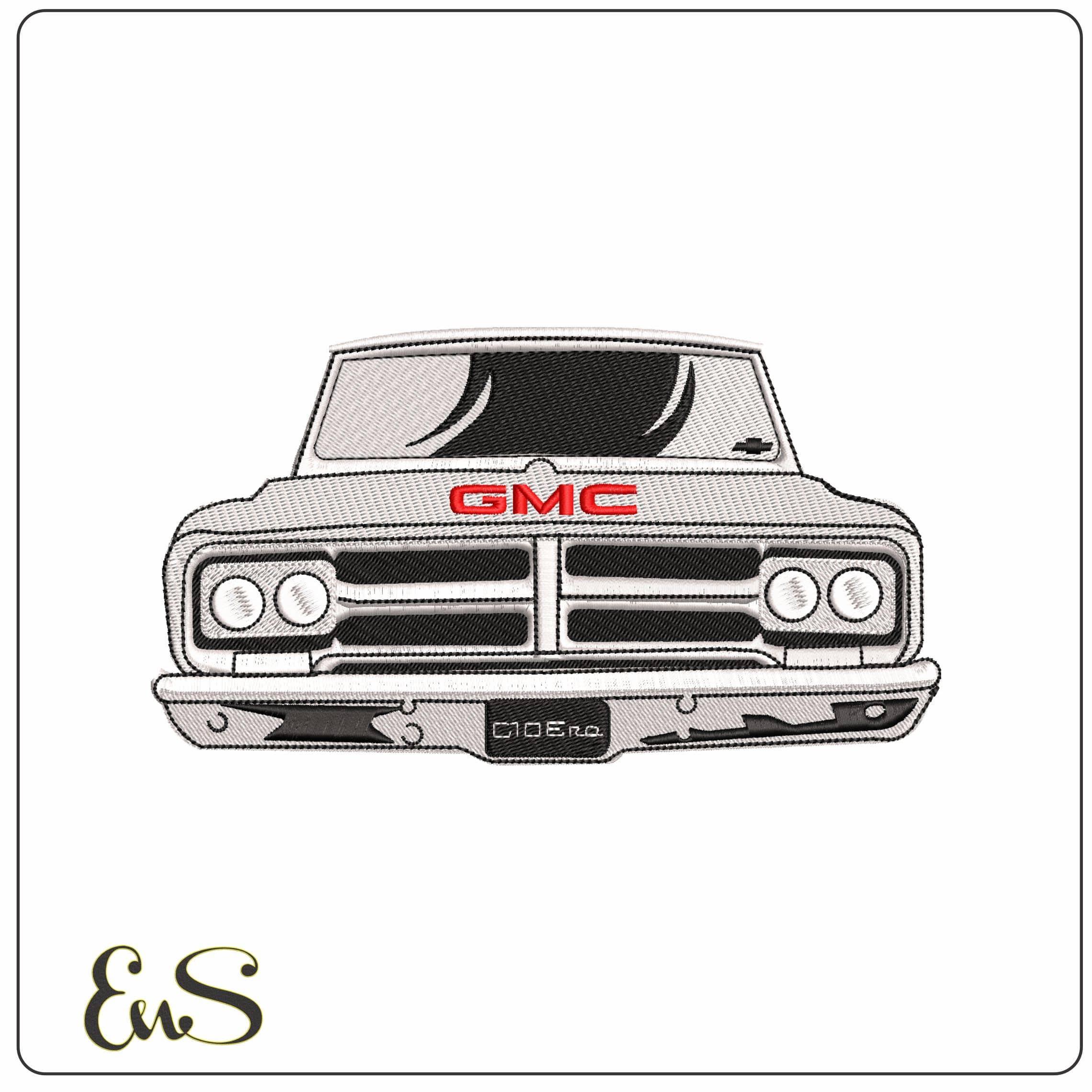 Outline GMC Truck  - Elegant embroidery design file-instant download