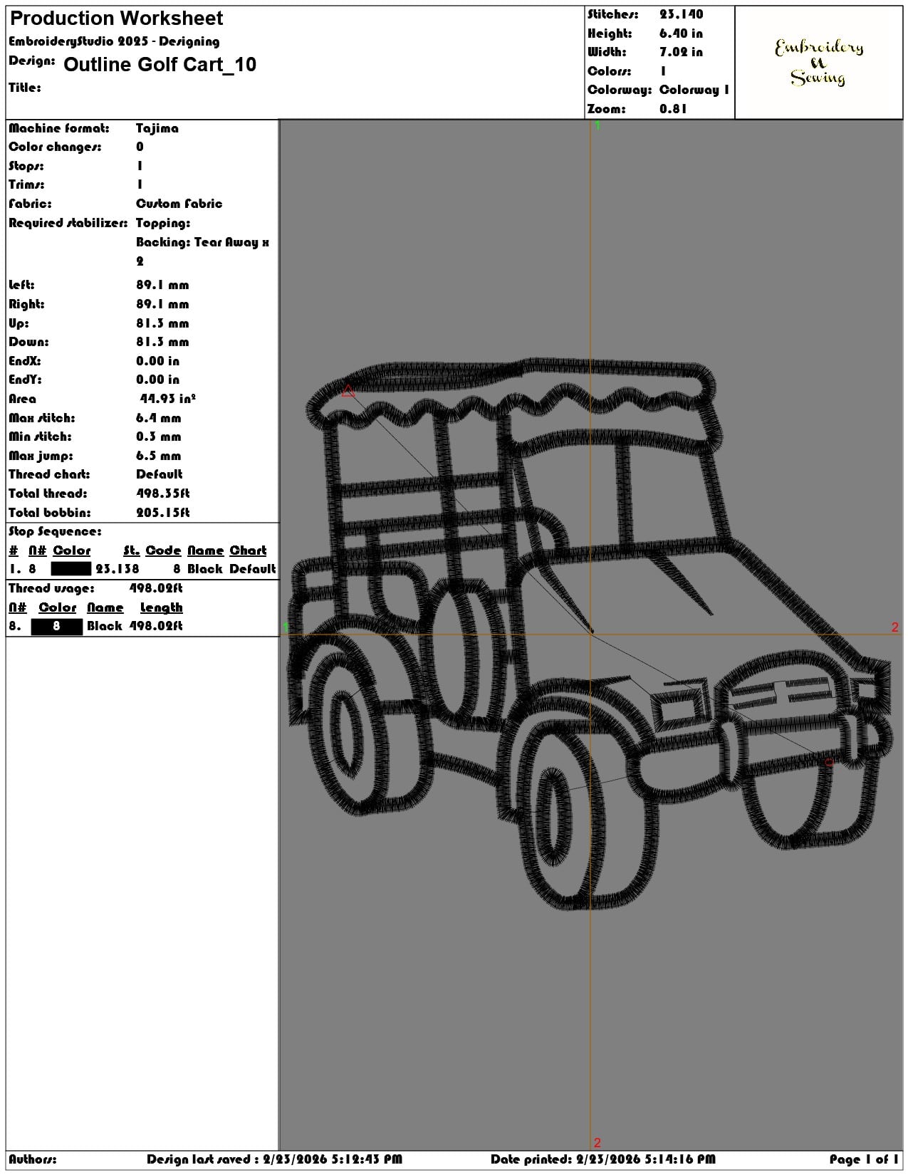 Outline Golf Cart  - Elegant embroidery design file-instant download — view 3