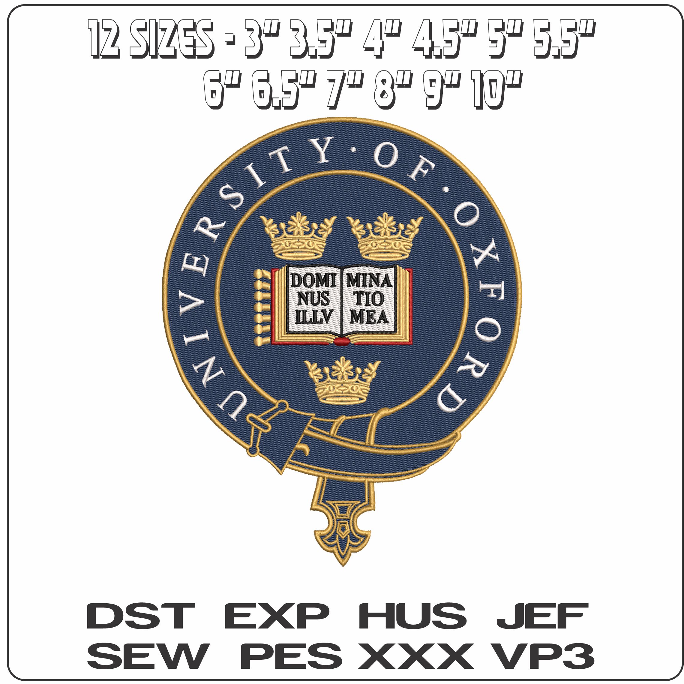 Oxford University Emblem  - Elegant embroidery design file-instant download — view 2