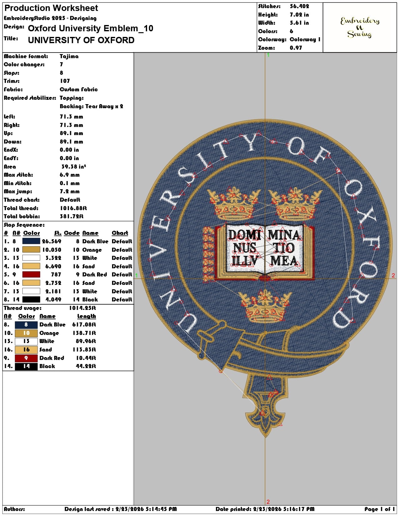 Oxford University Emblem  - Elegant embroidery design file-instant download — view 3