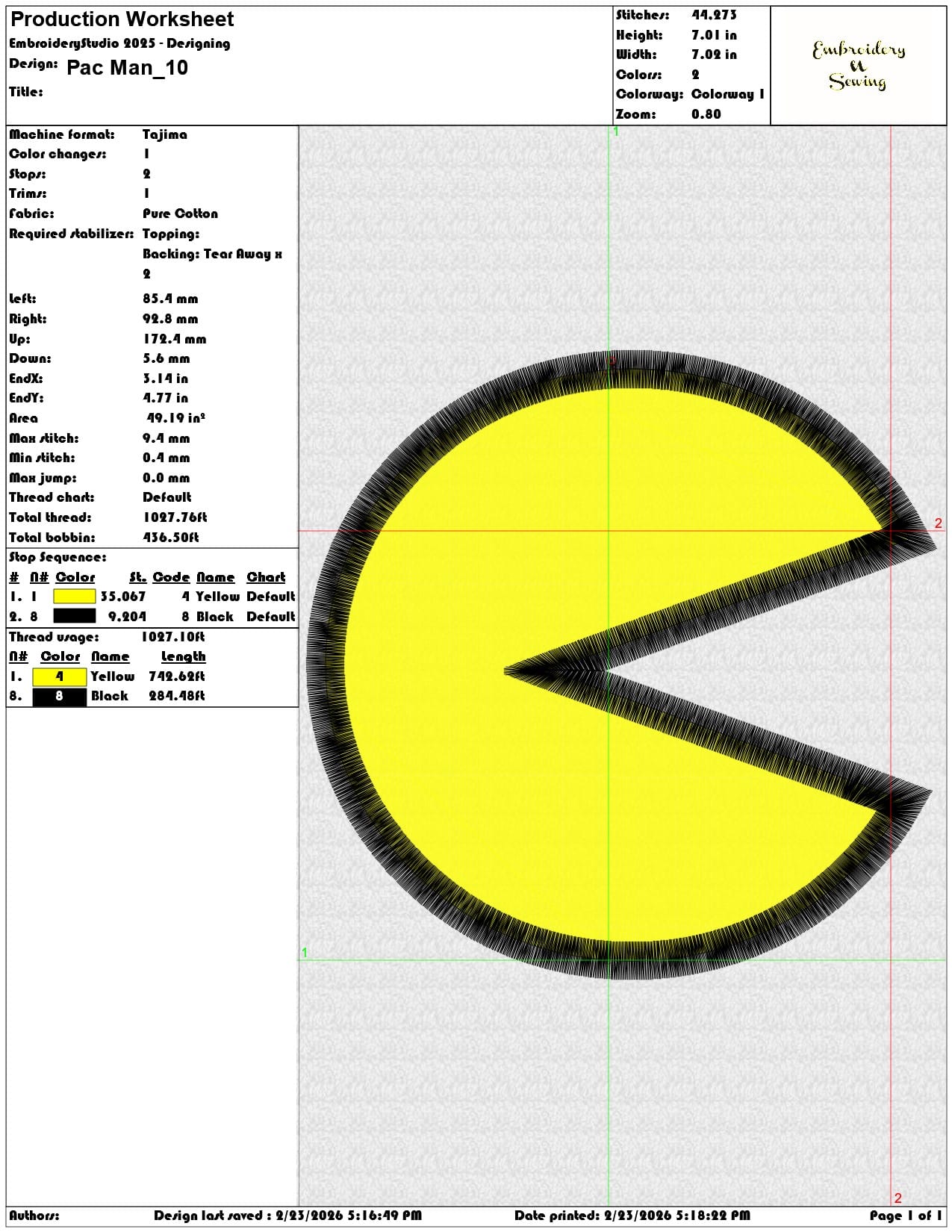 Pac Man   - Elegant embroidery design file-instant download — view 3
