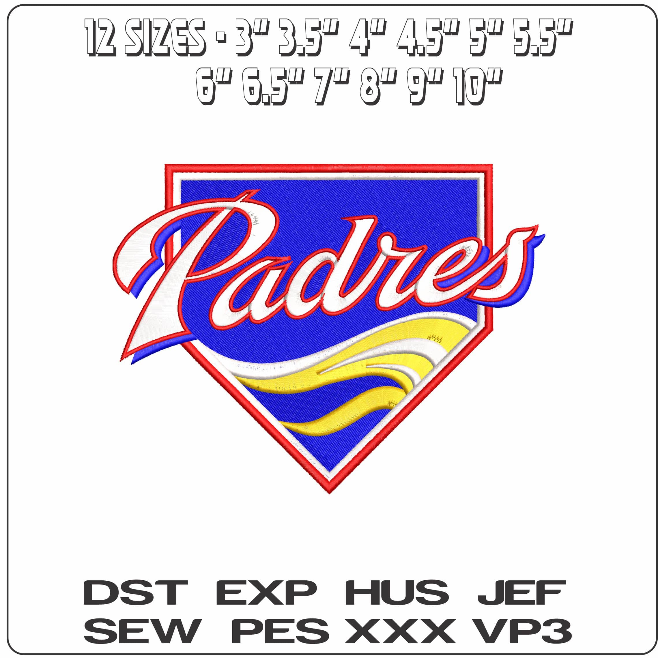 Padres   - Elegant embroidery design file-instant download — view 2