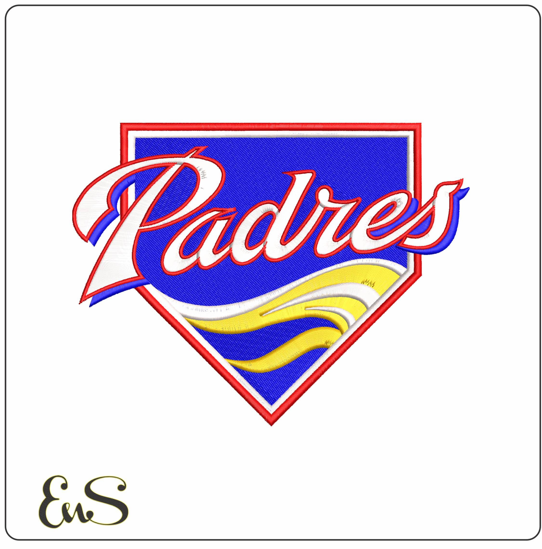 Padres   - Elegant embroidery design file-instant download