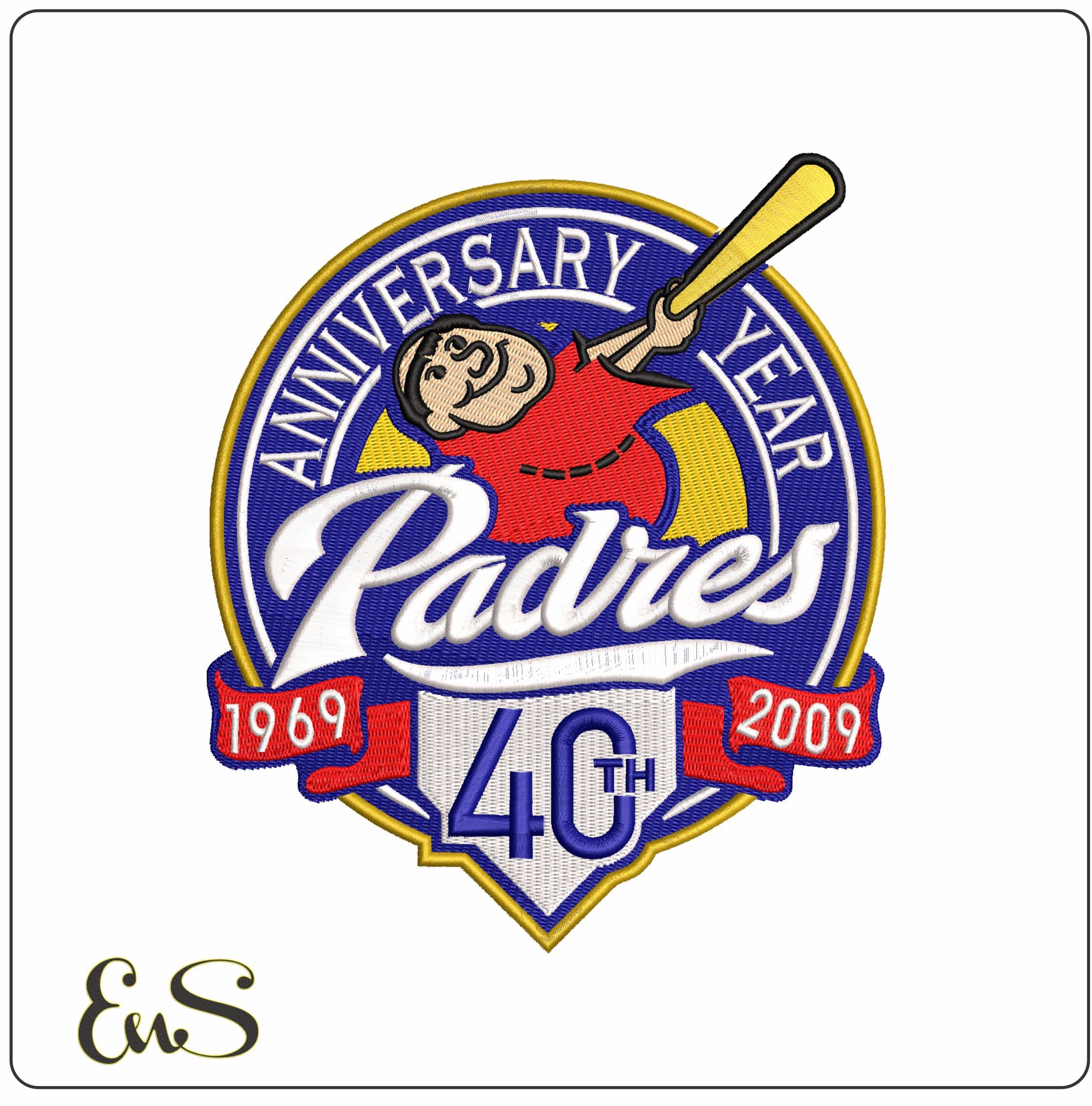 Padres 40   - Elegant embroidery design file-instant download