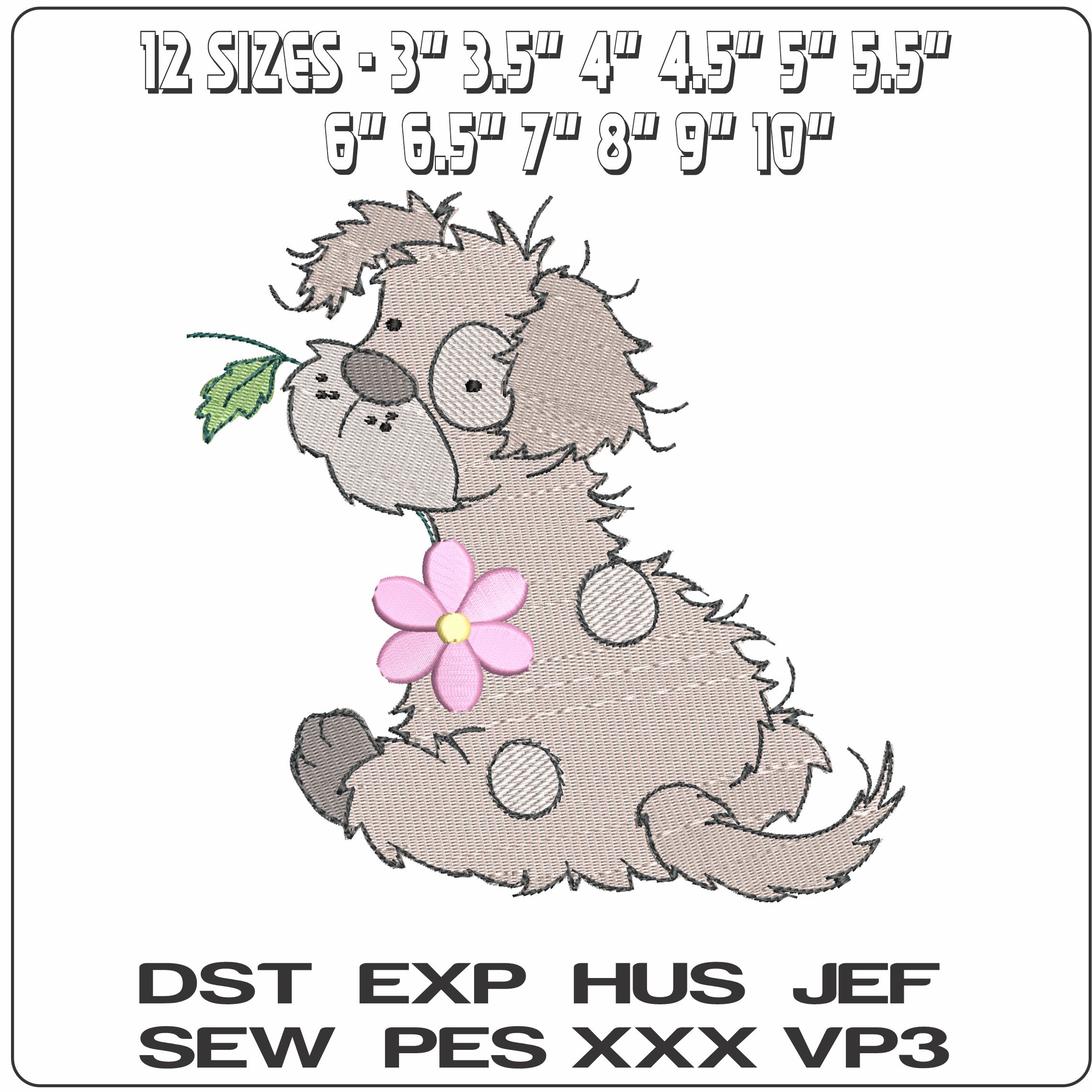 Patch Dog   - Elegant embroidery design file-instant download — view 2