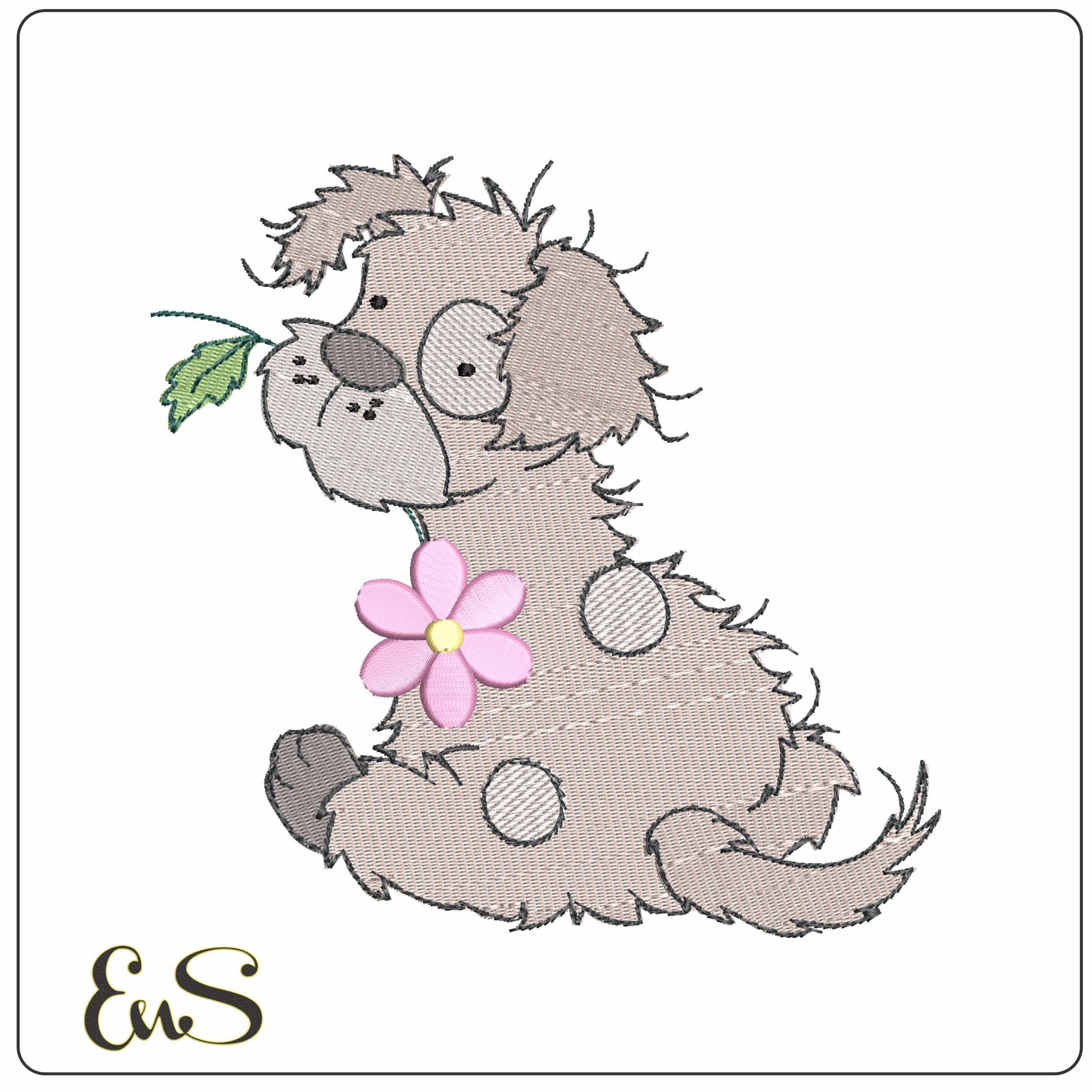Patch Dog   - Elegant embroidery design file-instant download