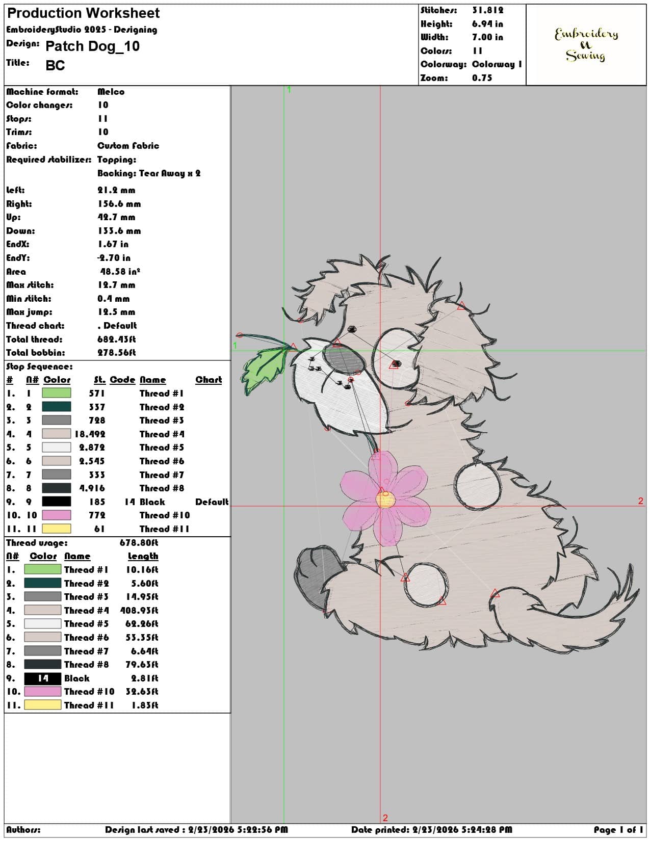 Patch Dog   - Elegant embroidery design file-instant download — view 3