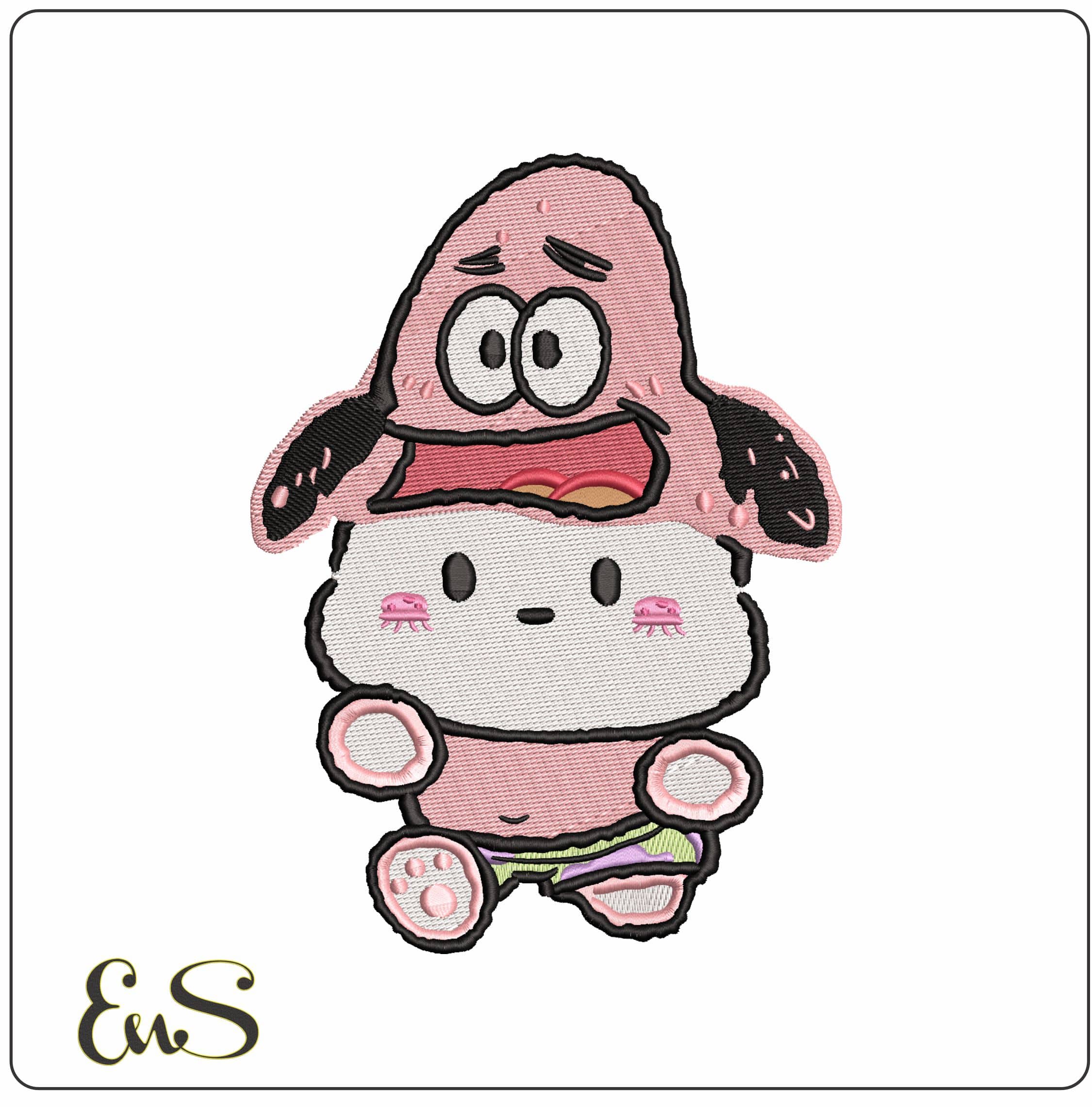 Patrick Start Hello Kitty Outfit   - Elegant embroidery design file-instant download