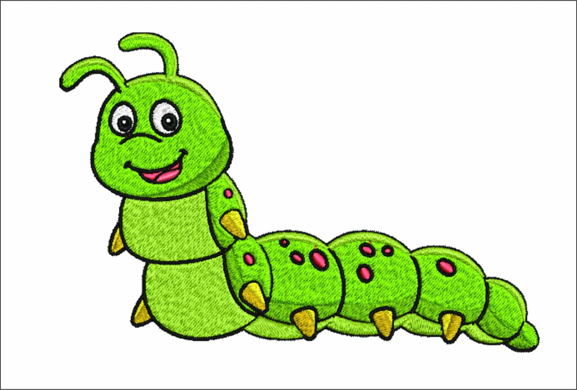 Caterpillar embroidery designs - Insect embroidery design machine pattern - Baby embroidery file - instant download Caterpillar in a frame