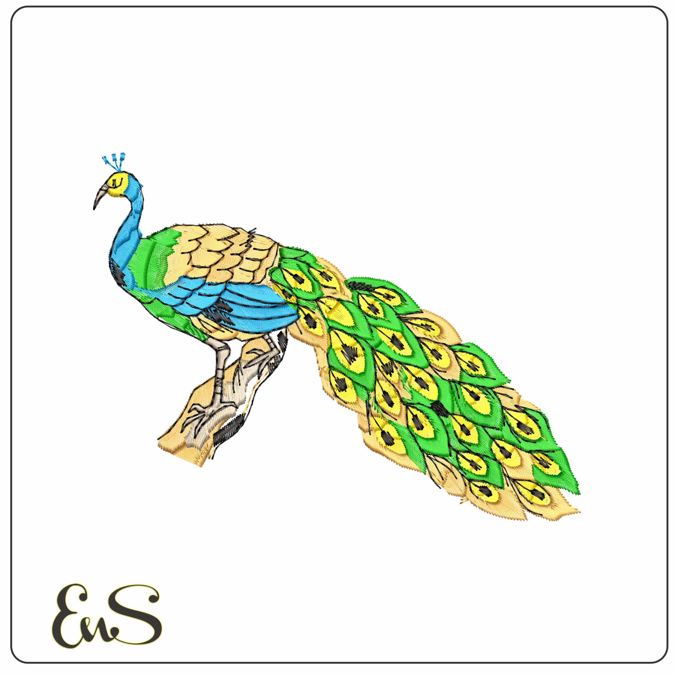 Peacock   - Elegant embroidery design file-instant download