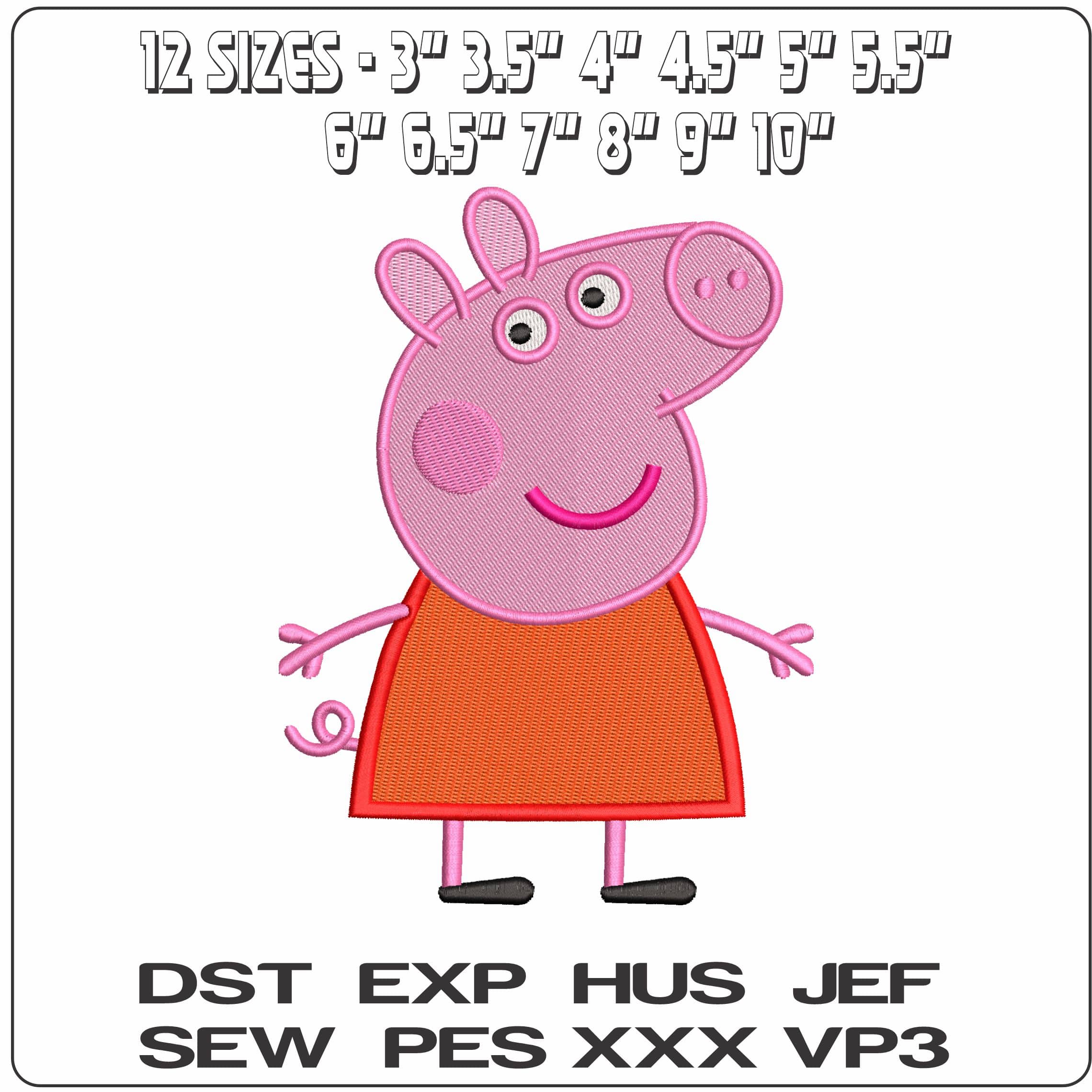 Pepper Pig   - Elegant embroidery design file-instant download — view 2