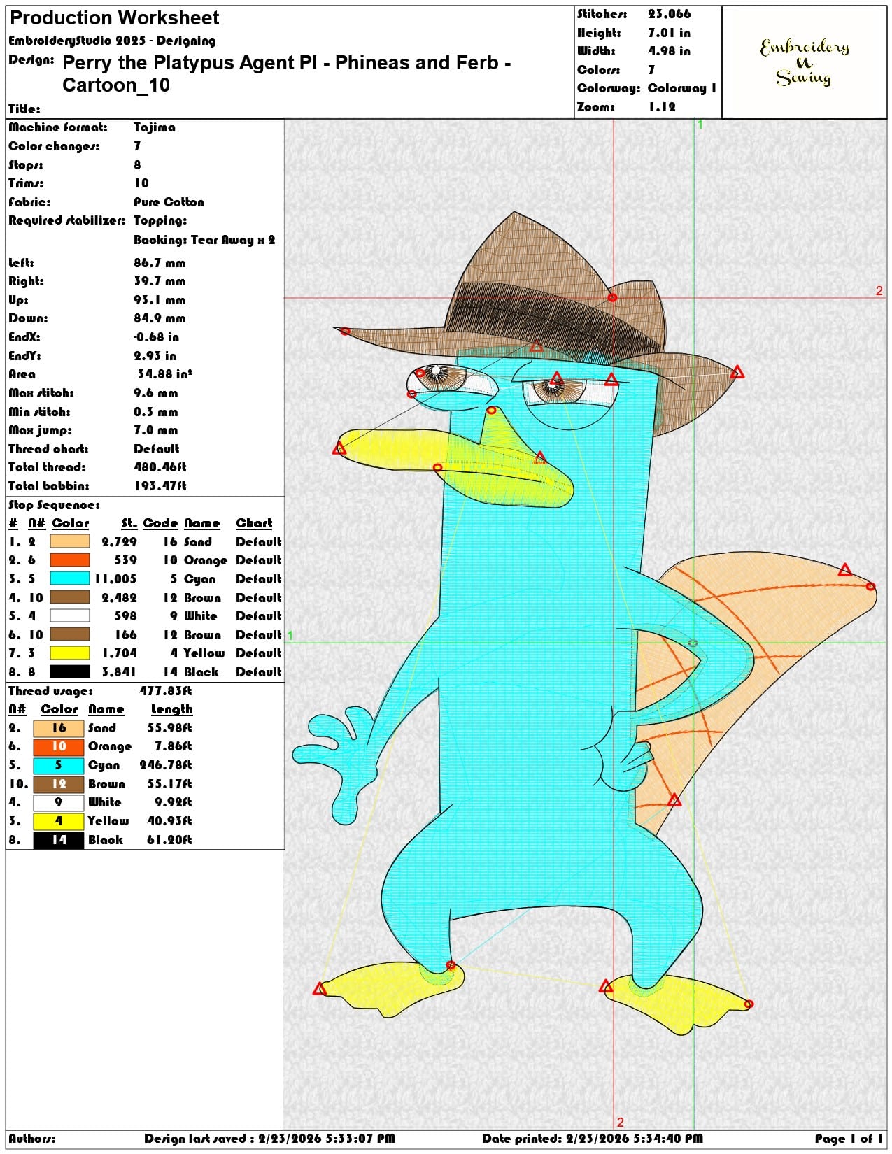 Perry the Platypus Agent PI Phineas and Ferb Cartoon   - Elegant embroidery design file-instant download — view 3