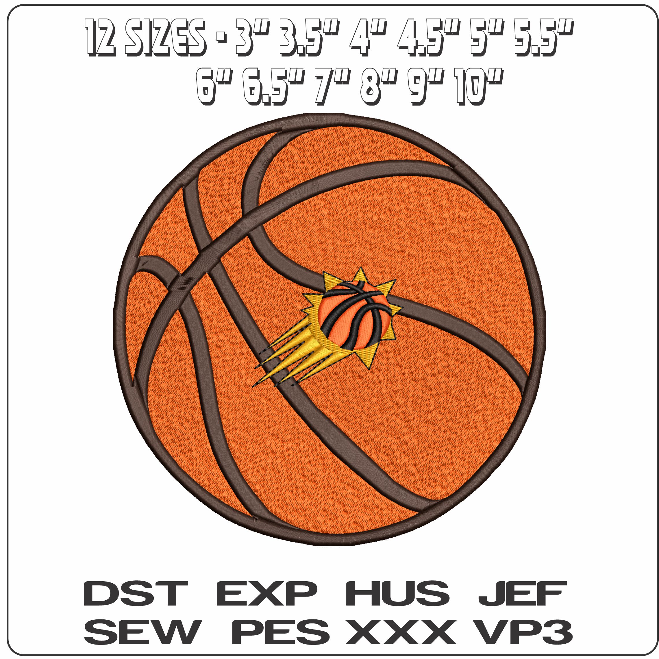 Phoenix Suns Basketball NBA   - Elegant embroidery design file-instant download — view 2