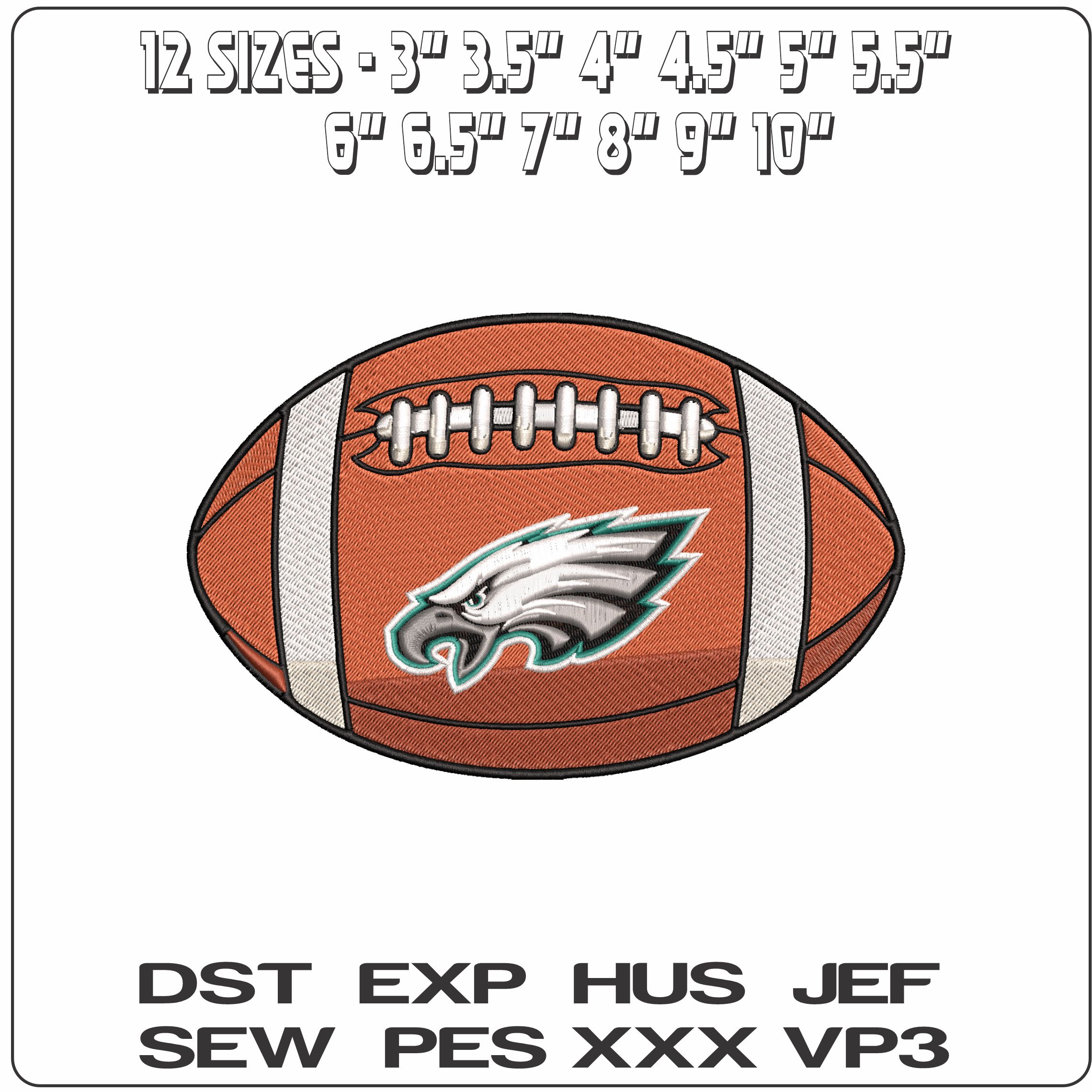 Philadelphia Eagles American Football NFL   - Elegant embroidery design file-instant download — view 2