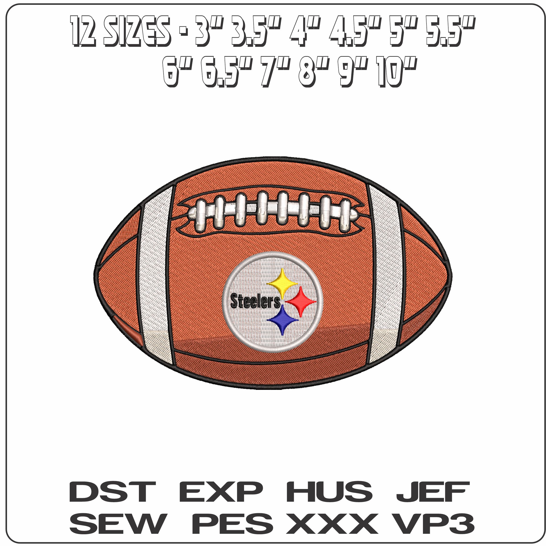 Pittsburgh Steelers American Football NFL   - Elegant embroidery design file-instant download — view 2