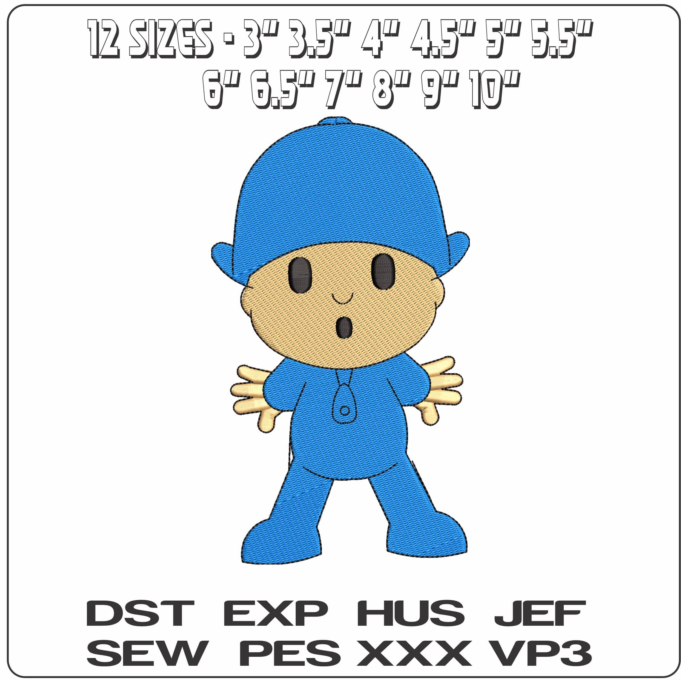 Pocoyo Pocoyo and Friends Pato and Elly Cartoon   - Elegant embroidery design file-instant download — view 2