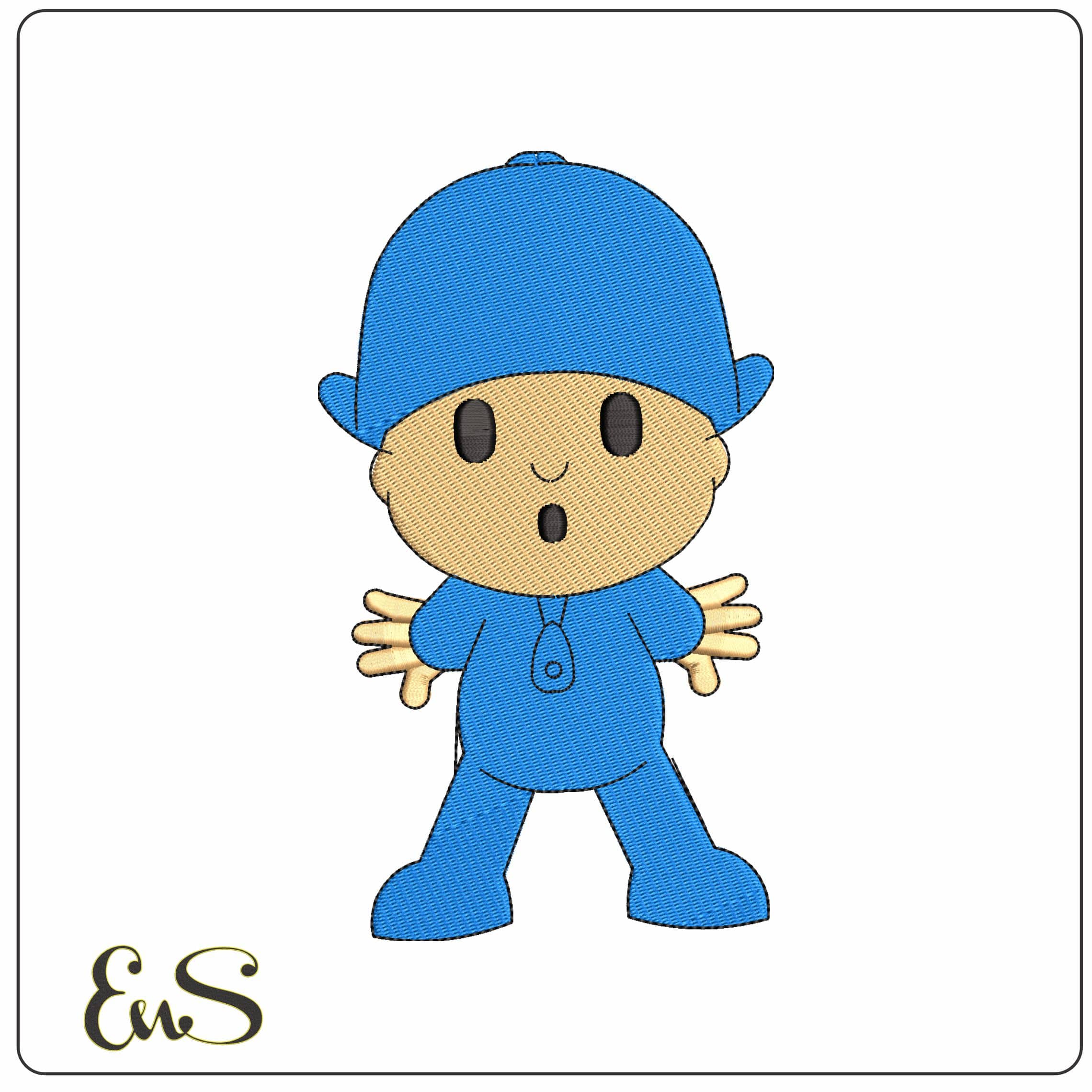 Pocoyo Pocoyo and Friends Pato and Elly Cartoon   - Elegant embroidery design file-instant download