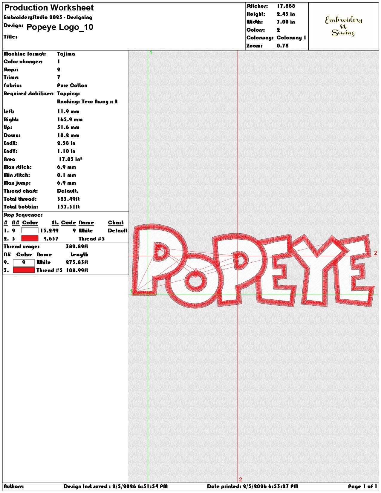 Popeye Logo   - Elegant embroidery design file-instant download — view 3