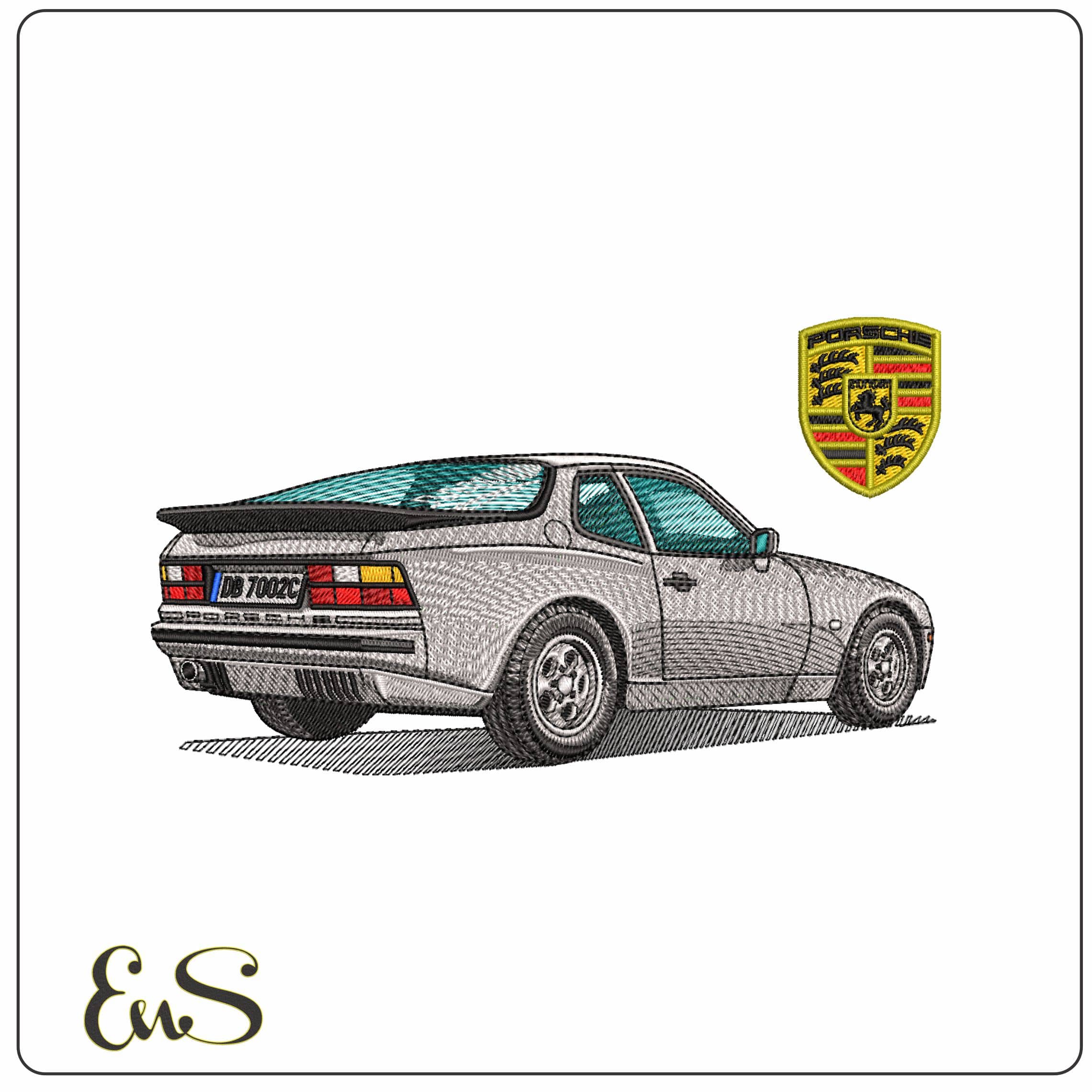 Porsche auto 944 Porsche Logo   - Elegant embroidery design file-instant download