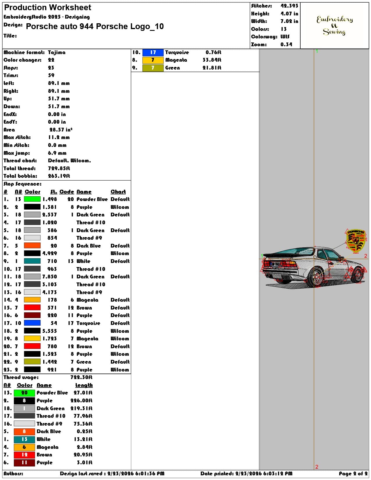 Porsche auto 944 Porsche Logo   - Elegant embroidery design file-instant download — view 4