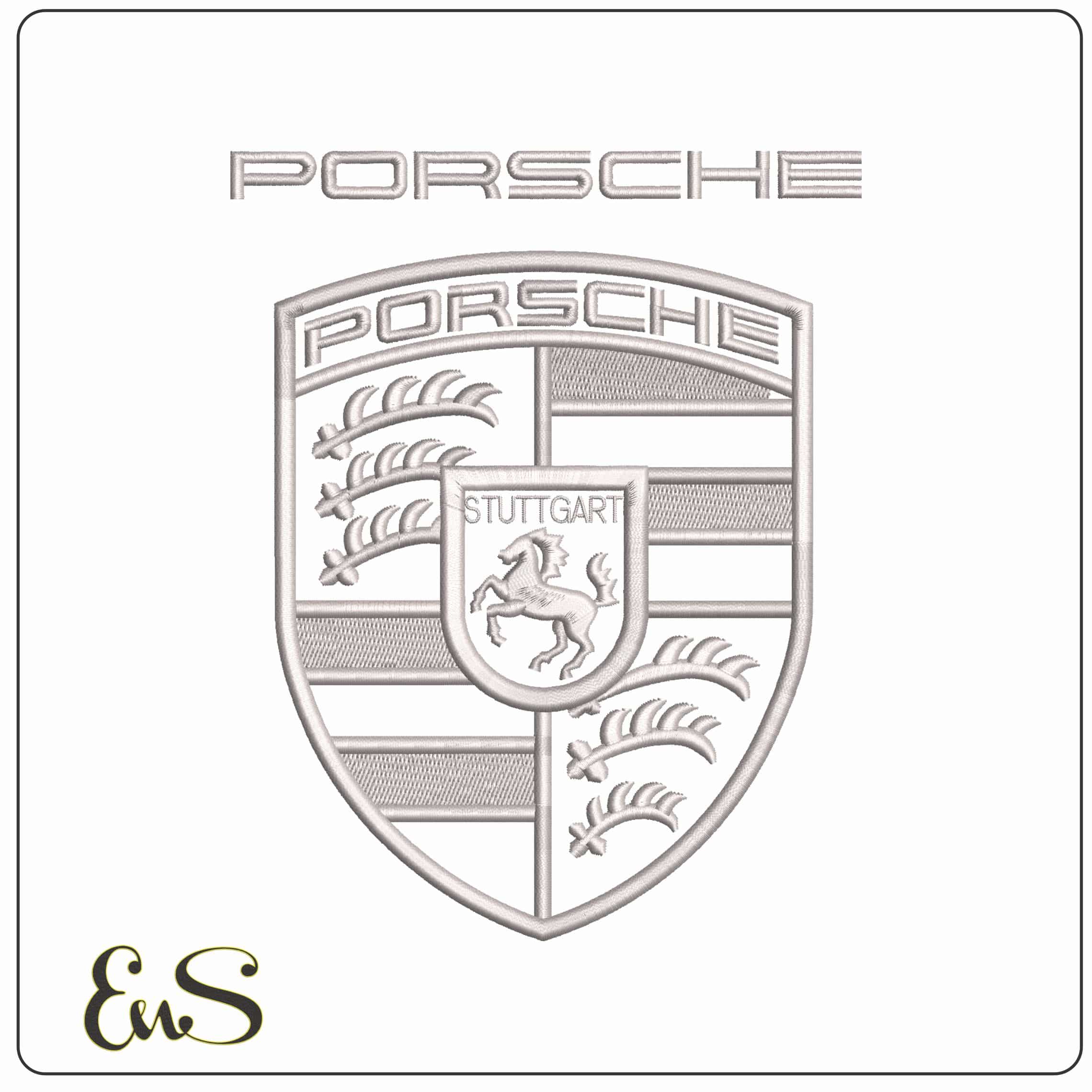 Porsche Single Color Logo   - Elegant embroidery design file-instant download