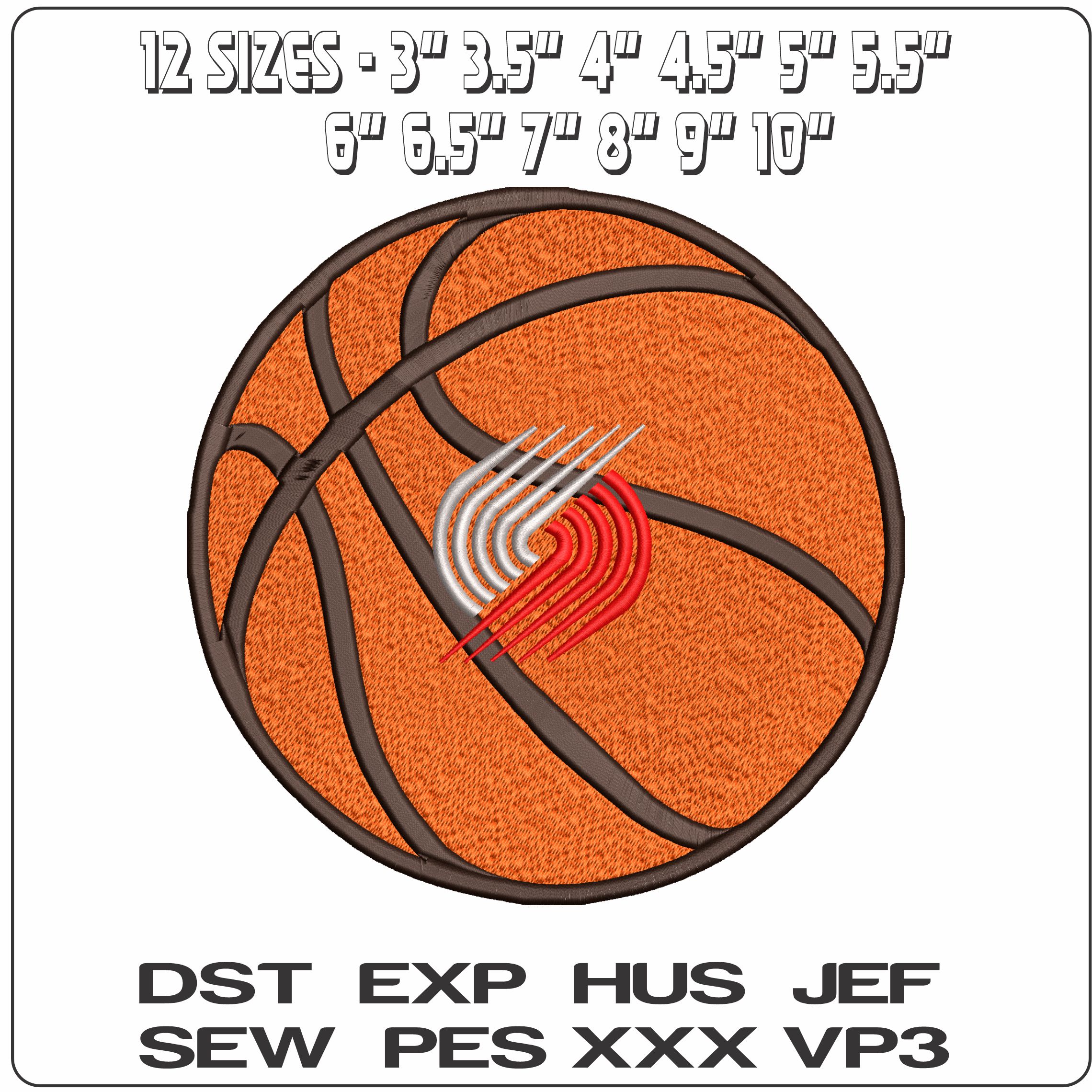 Portland Trail Blazers Basketball NBA   - Elegant embroidery design file-instant download — view 2