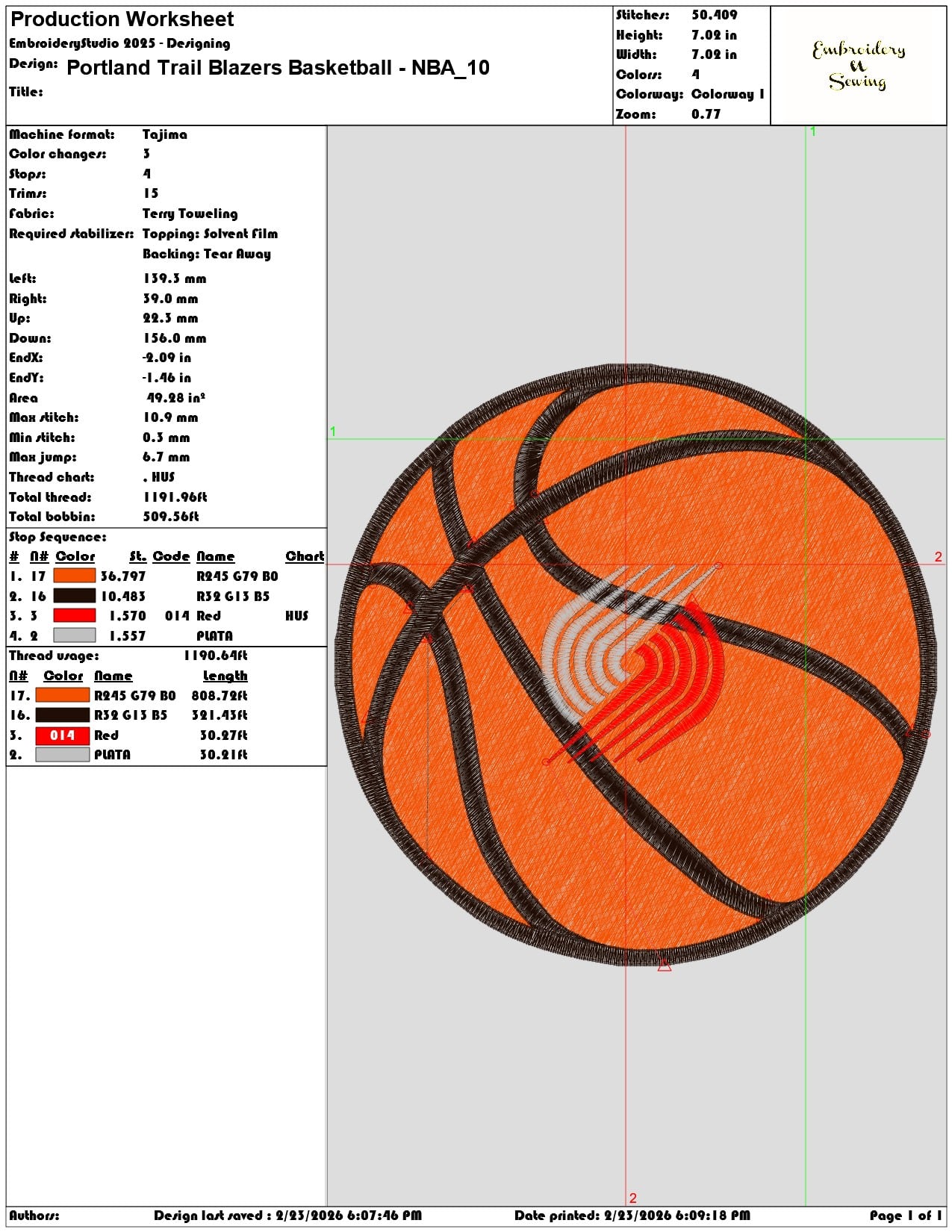 Portland Trail Blazers Basketball NBA   - Elegant embroidery design file-instant download — view 3