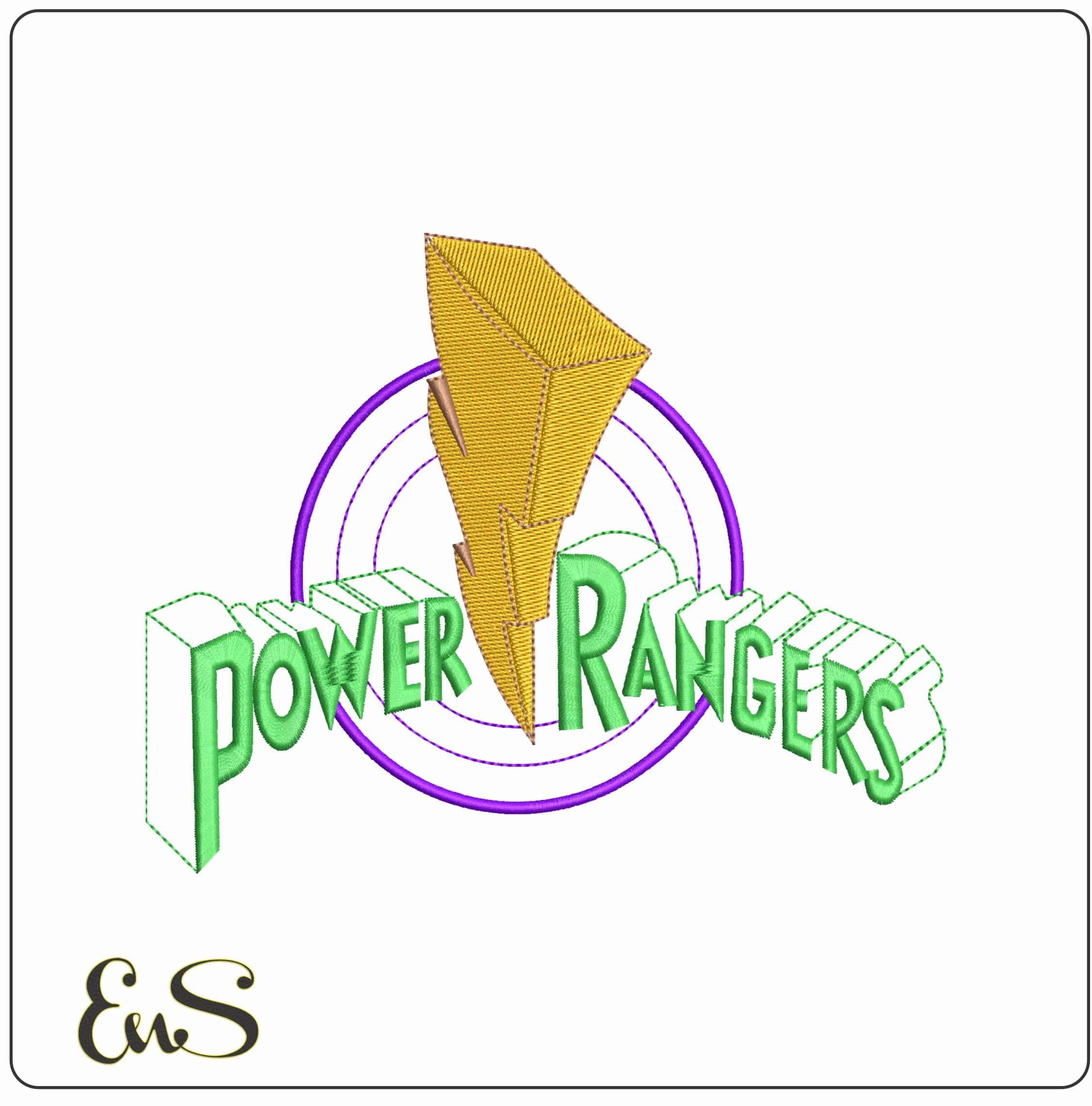 Power Rangers Logo   - Elegant embroidery design file-instant download