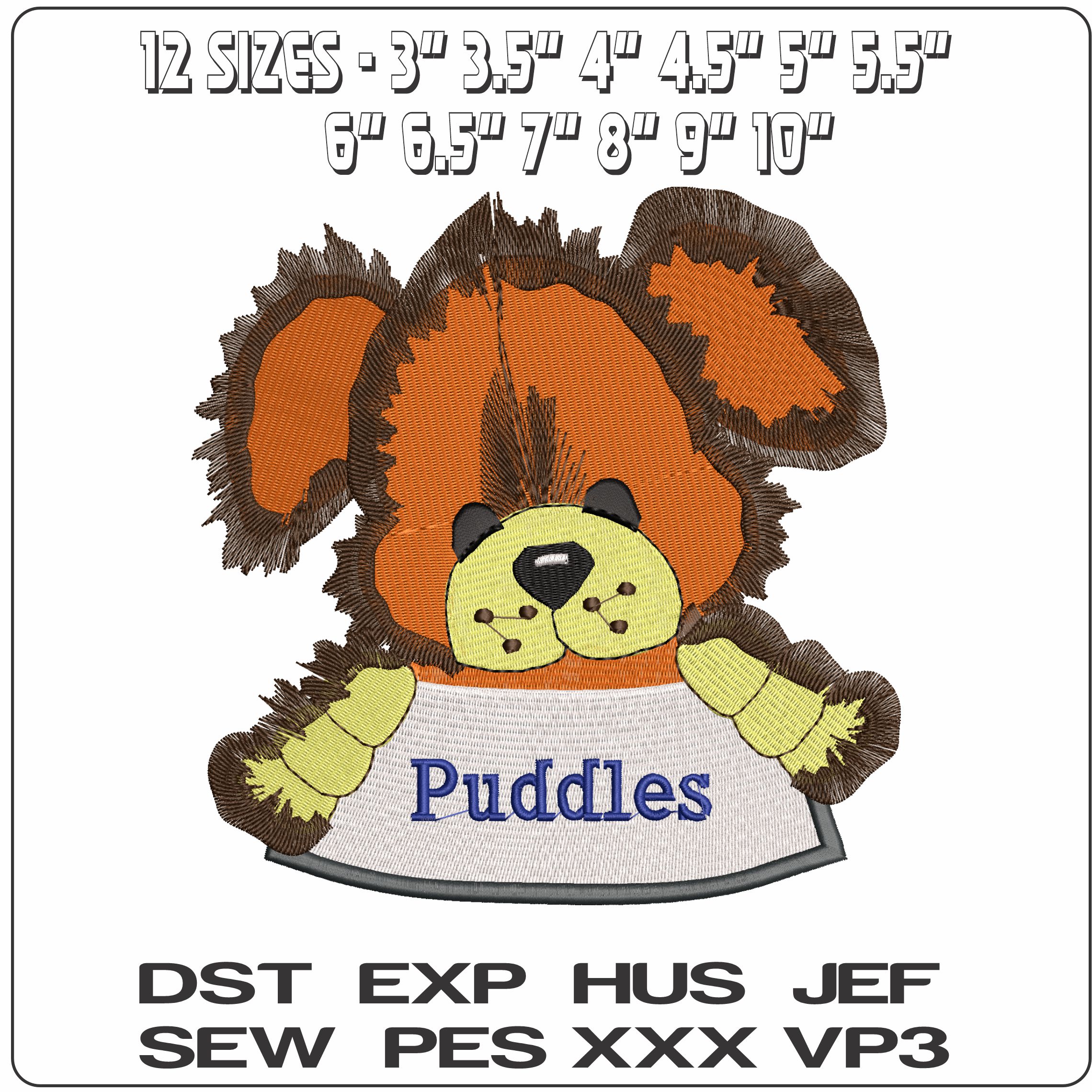 Puddles Dog   - Elegant embroidery design file-instant download — view 2